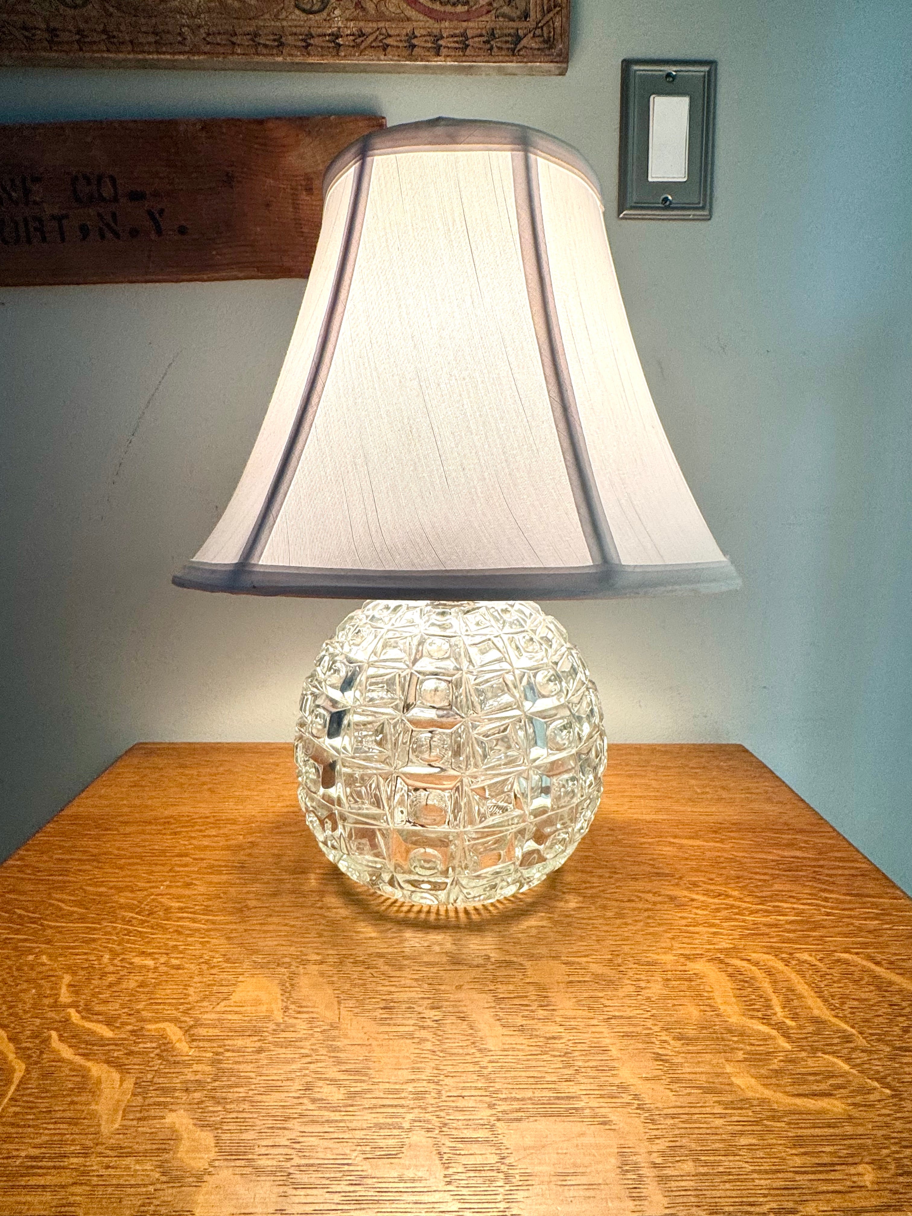 1950's Cut Crystal Lamp | Three Way Crystal Lamp
