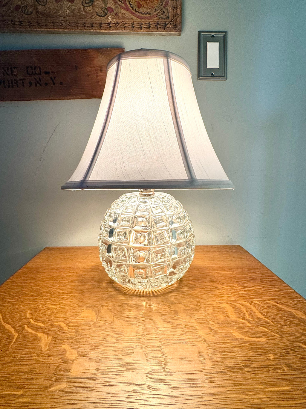 1950's Cut Crystal Lamp | Three Way Crystal Lamp