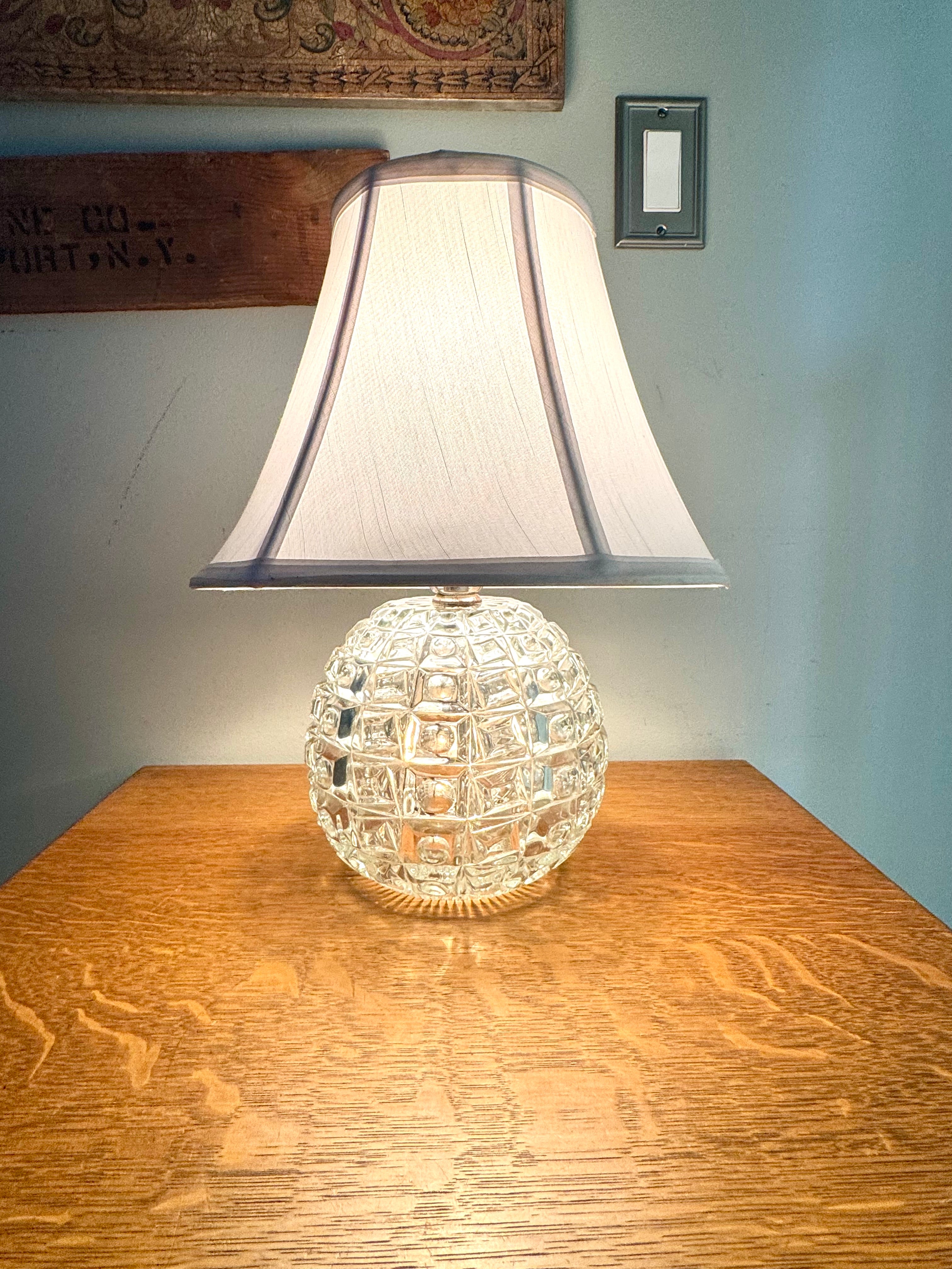 1950's Cut Crystal Lamp | Three Way Crystal Lamp