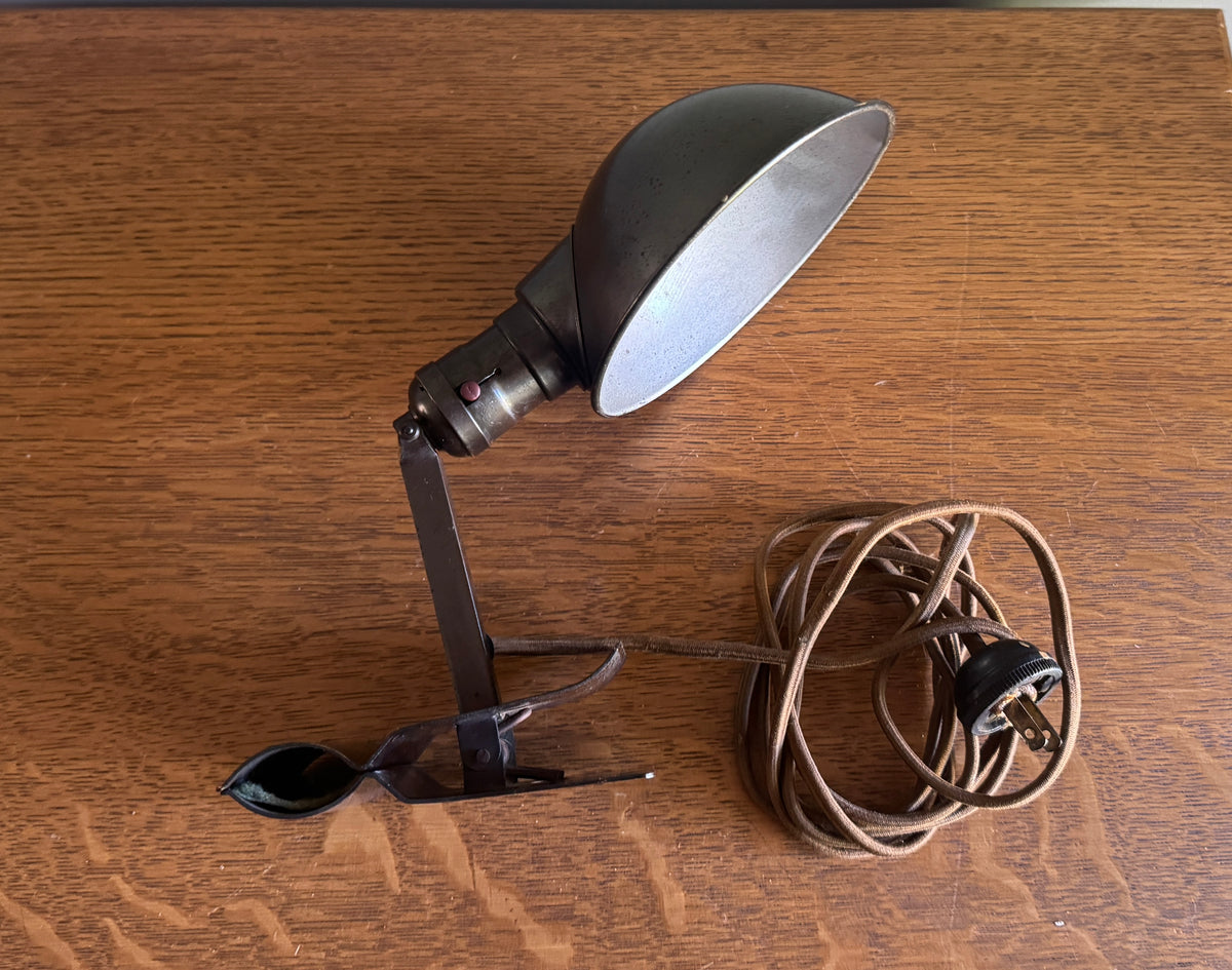 Vtg Industrial Farberware Adjusto-lite Clamp Lamp ~ Industrial Clamp Task Light
