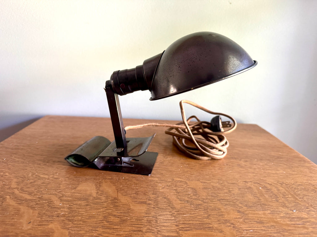 Vtg Industrial Farberware Adjusto-lite Clamp Lamp ~ Industrial Clamp Task Light