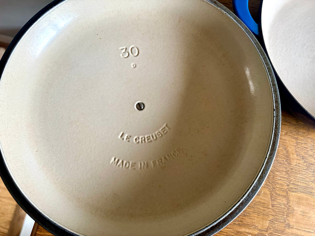 Vtg Blue Le Creuset #30 Sautee/Sauce Pan With Lid | French Cast Iron 3.5 Qt. Braiser Pan