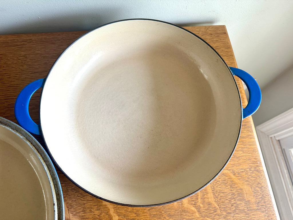 Vtg Blue Le Creuset #30 Sautee/Sauce Pan With Lid | French Cast Iron 3.5 Qt. Braiser Pan