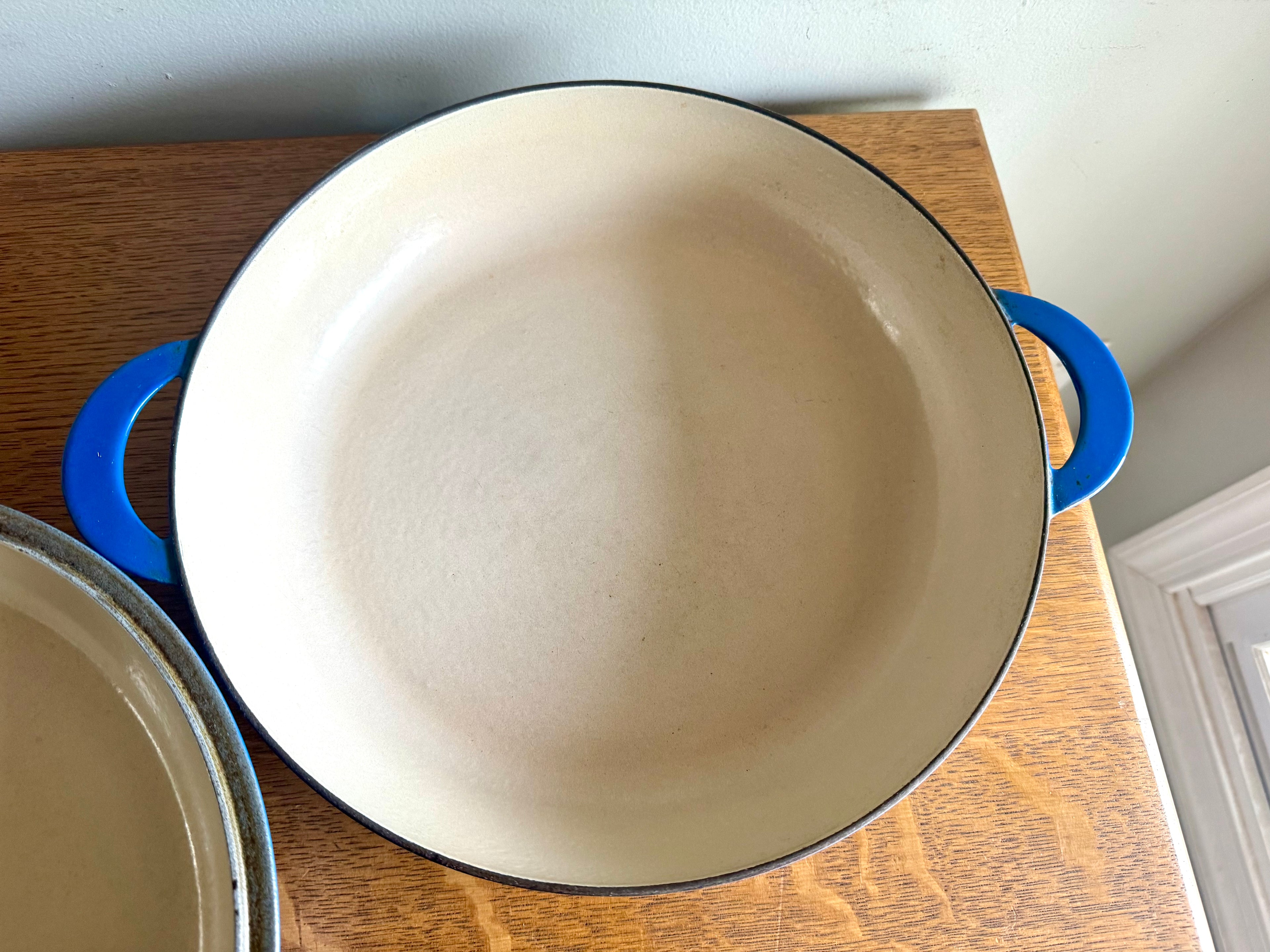 Vtg Blue Le Creuset #30 Sautee/Sauce Pan With Lid | French Cast Iron 3.5 Qt. Braiser Pan