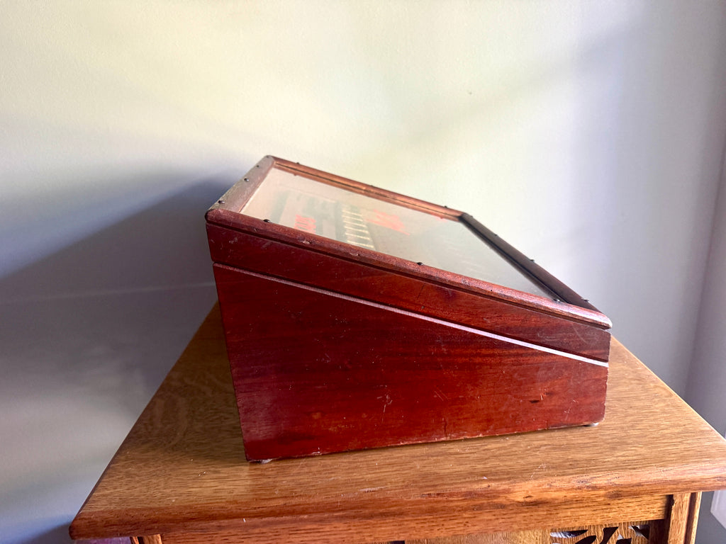 Antique Henry L Hanson Wood Store Display for Taps & Dies ~ Countertop Display Case