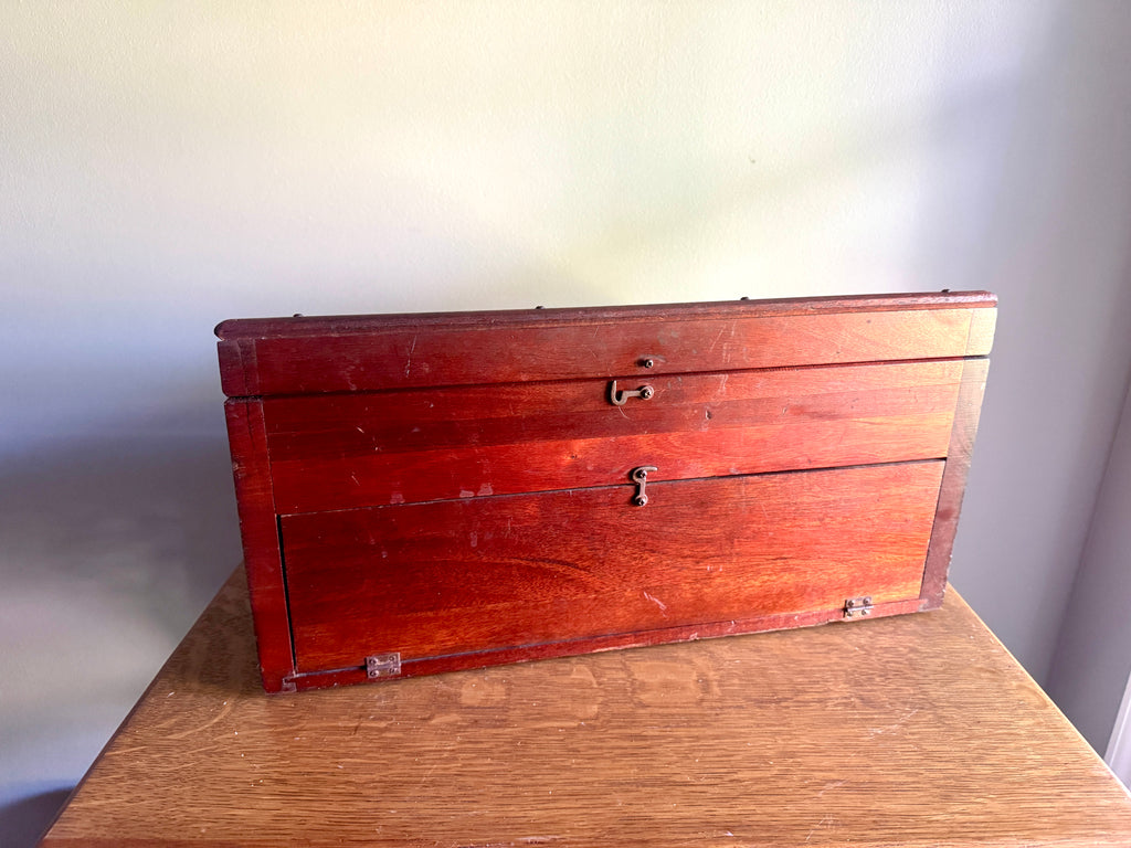 Antique Henry L Hanson Wood Store Display for Taps & Dies ~ Countertop Display Case