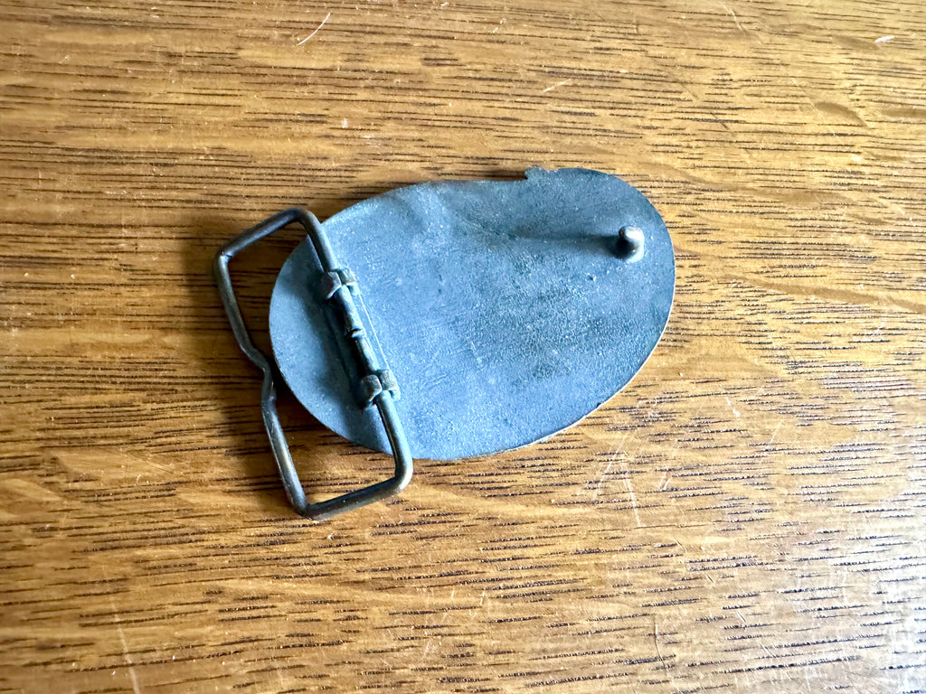 Vtg Big Red Chewing Tobacco Belt Buckle | Brass Longhorn Steer Buckle