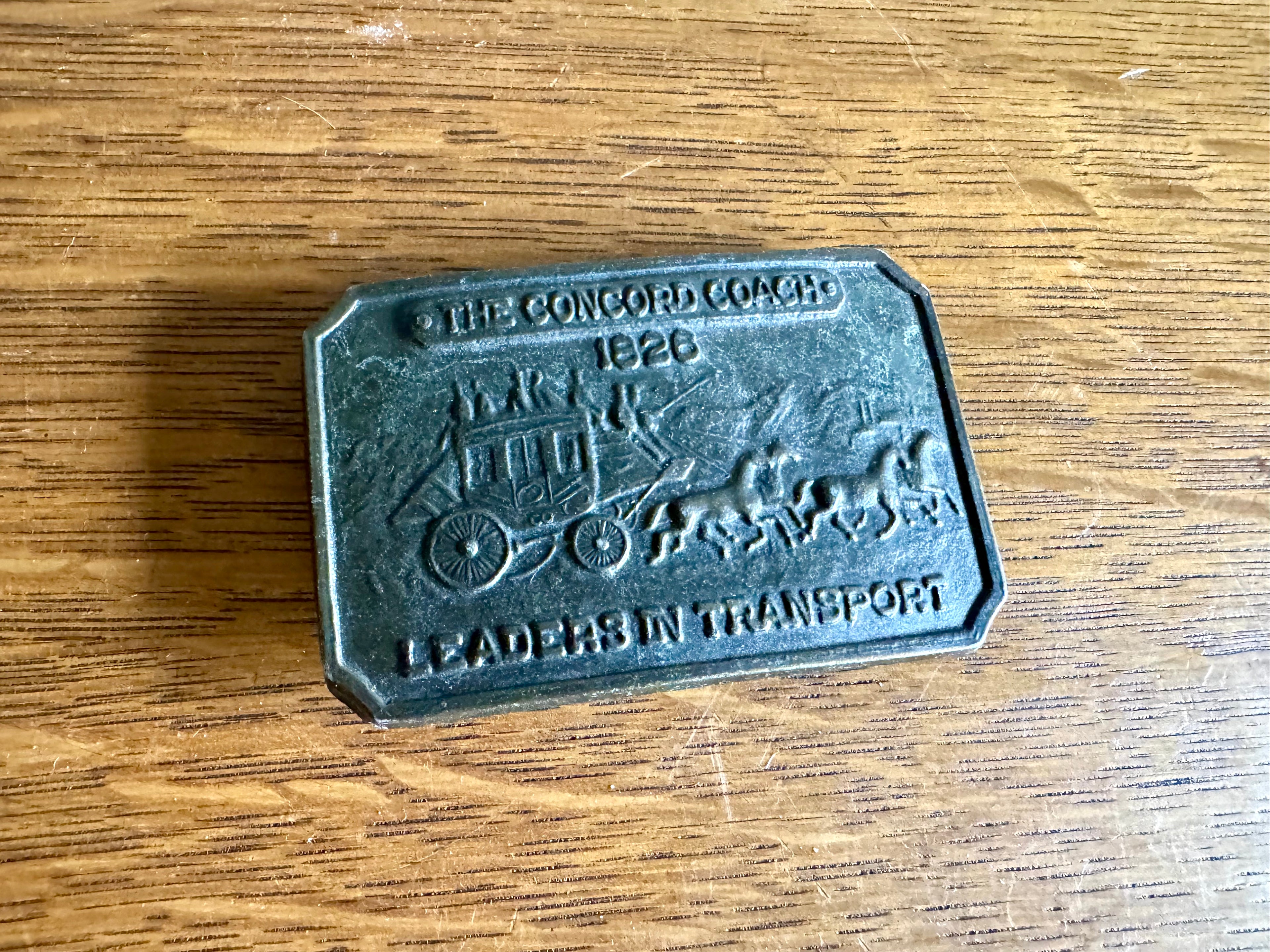 Vintage Belt Buckle, Western "the Concord Coach" Stagecoach Old West | The Leaders in Transport Buckle