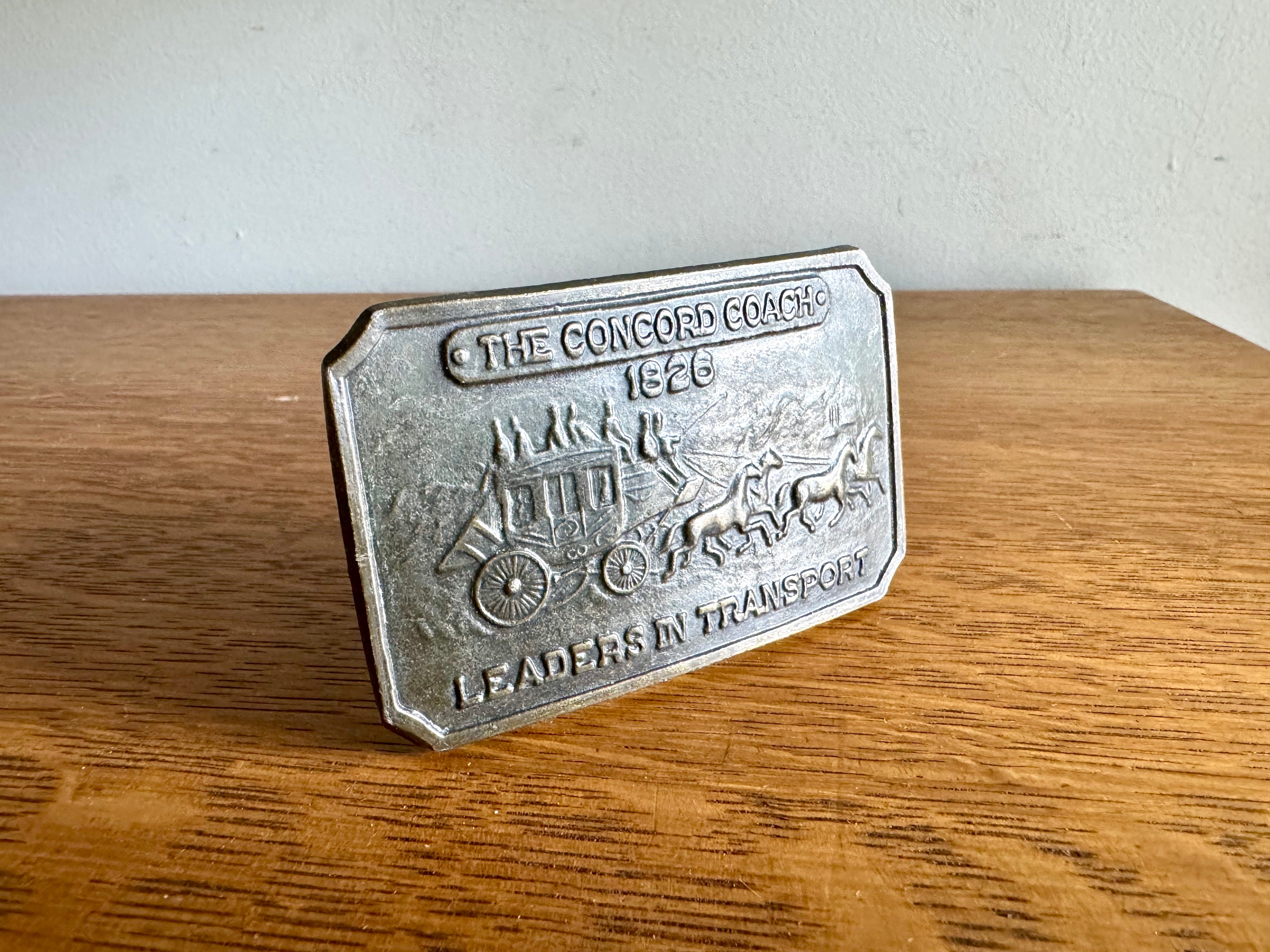 Vintage Belt Buckle, Western "the Concord Coach" Stagecoach Old West | The Leaders in Transport Buckle