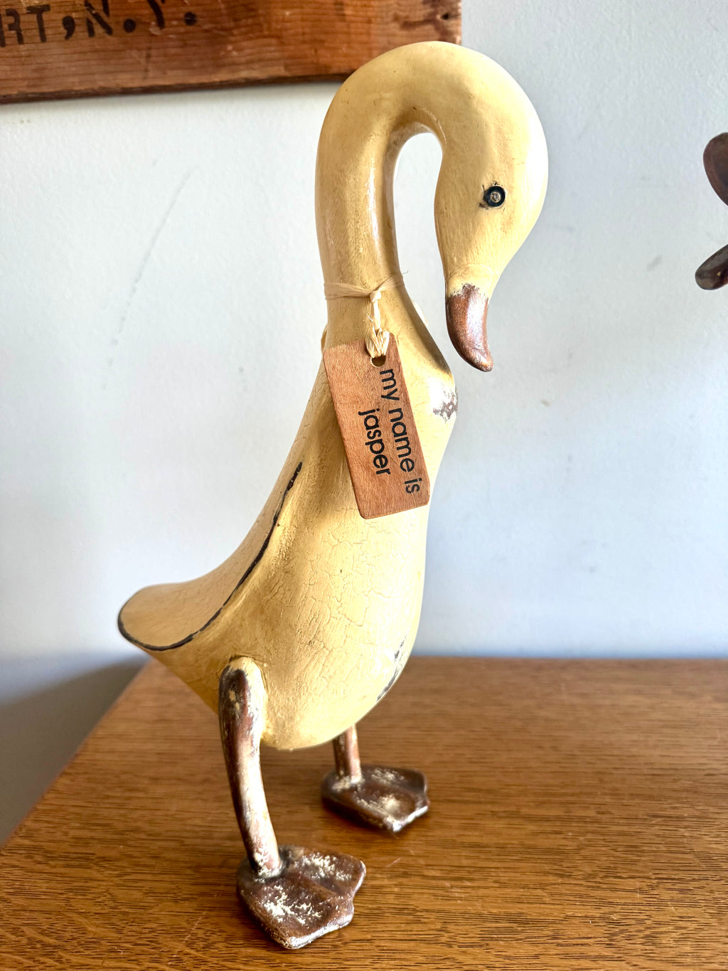 Vtg Pair of Smith & Hawken Hand-Carved Ducks | 2 Yellow Wooden Ducks