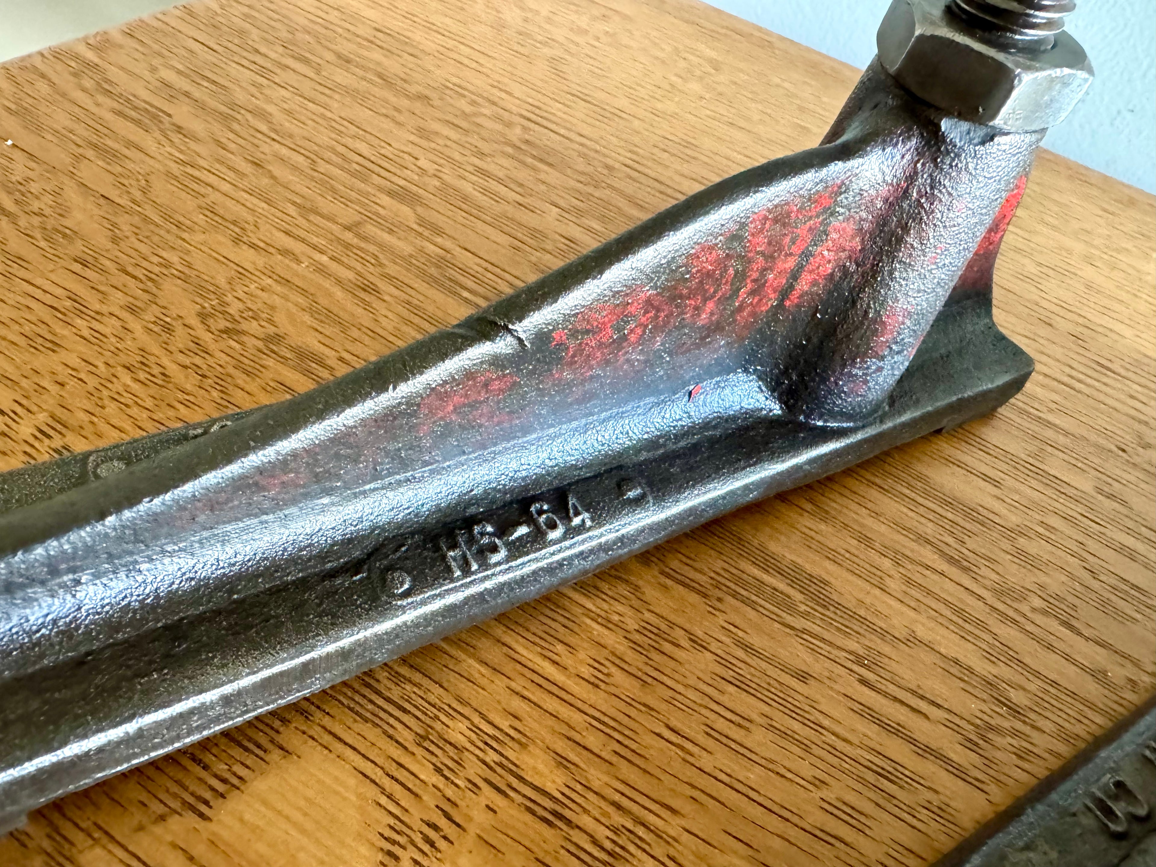 Vtg Hub City Iron Co. Cylinder Head Stands | Distressed Red Iron Cylinder Head Rebuild Stands