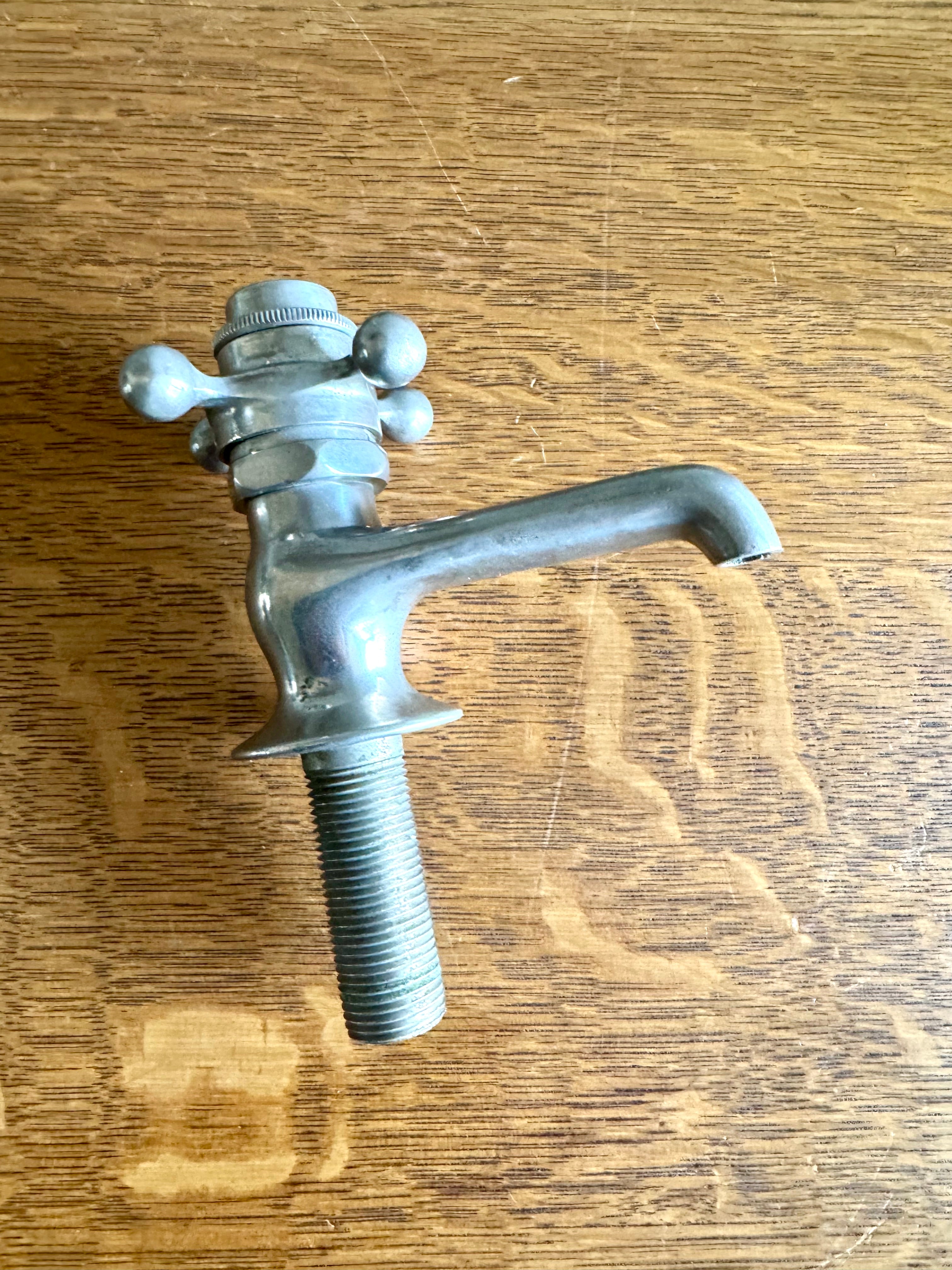 Antique J.L. Mott Spring Loaded Water Faucets | Hot & Cold Spring Loaded Water Spigots