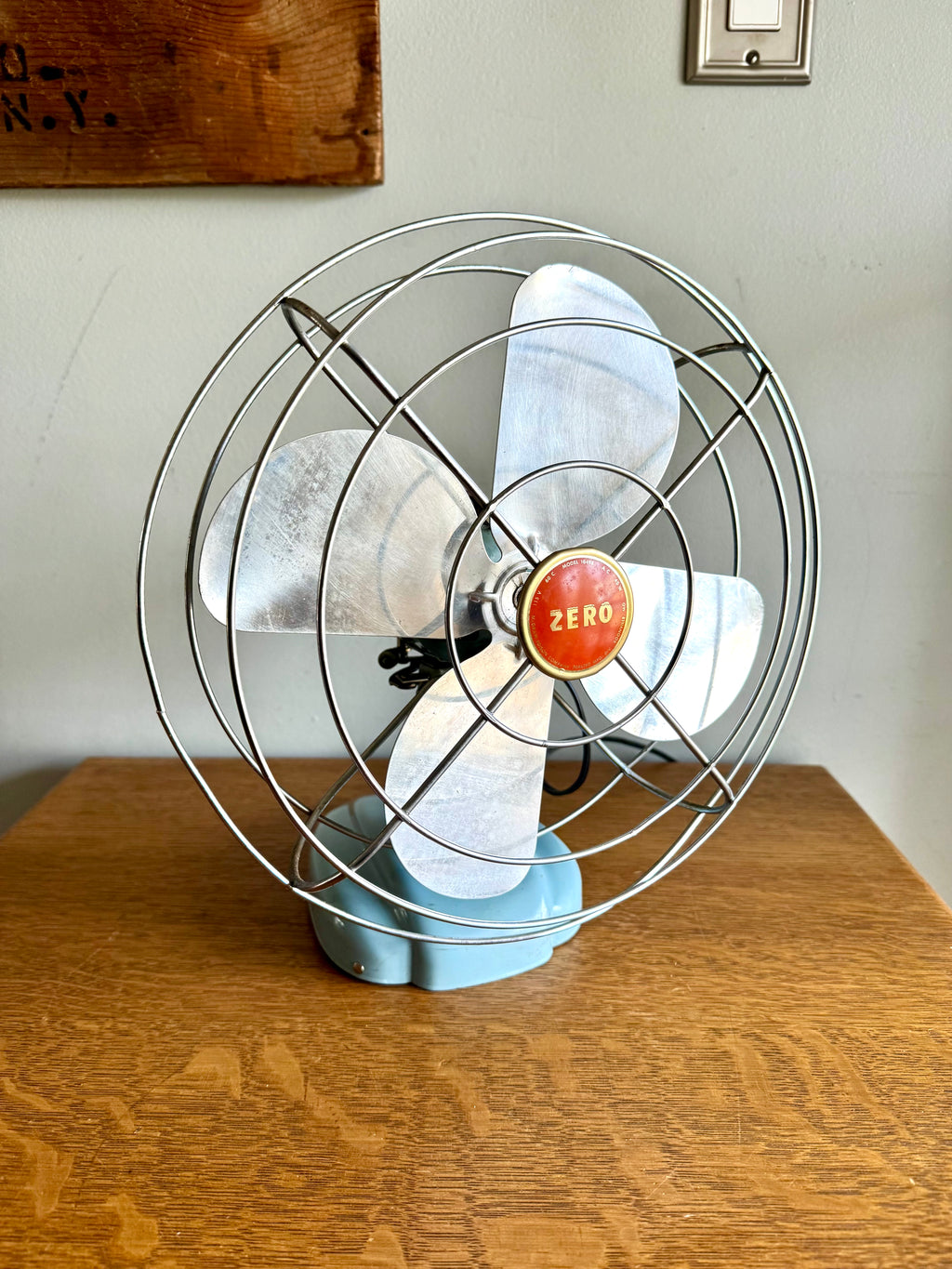 Vtg Aqua Blue McGraw-Edison Zero Oscillating Fan | Turquoise Zero Oscillating Single Speed Fan