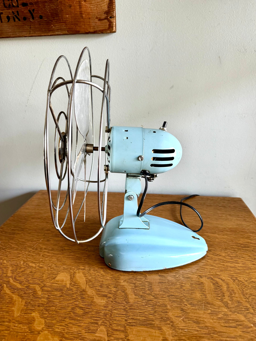 Vtg Aqua Blue McGraw-Edison Zero Oscillating Fan | Turquoise Zero Oscillating Single Speed Fan