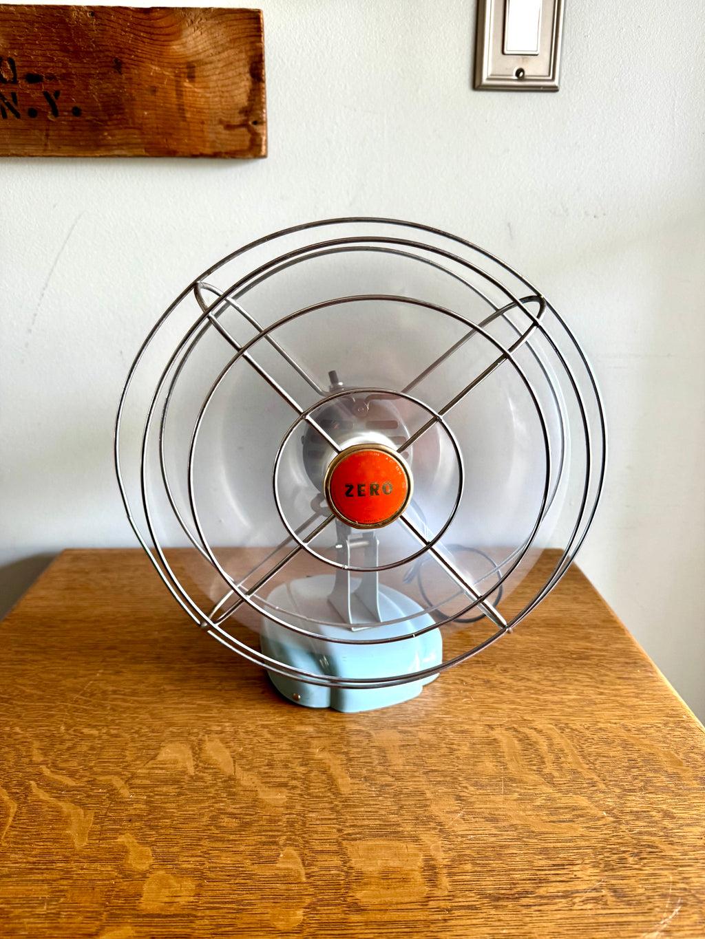 Vtg Aqua Blue McGraw-Edison Zero Oscillating Fan | Turquoise Zero Oscillating Single Speed Fan