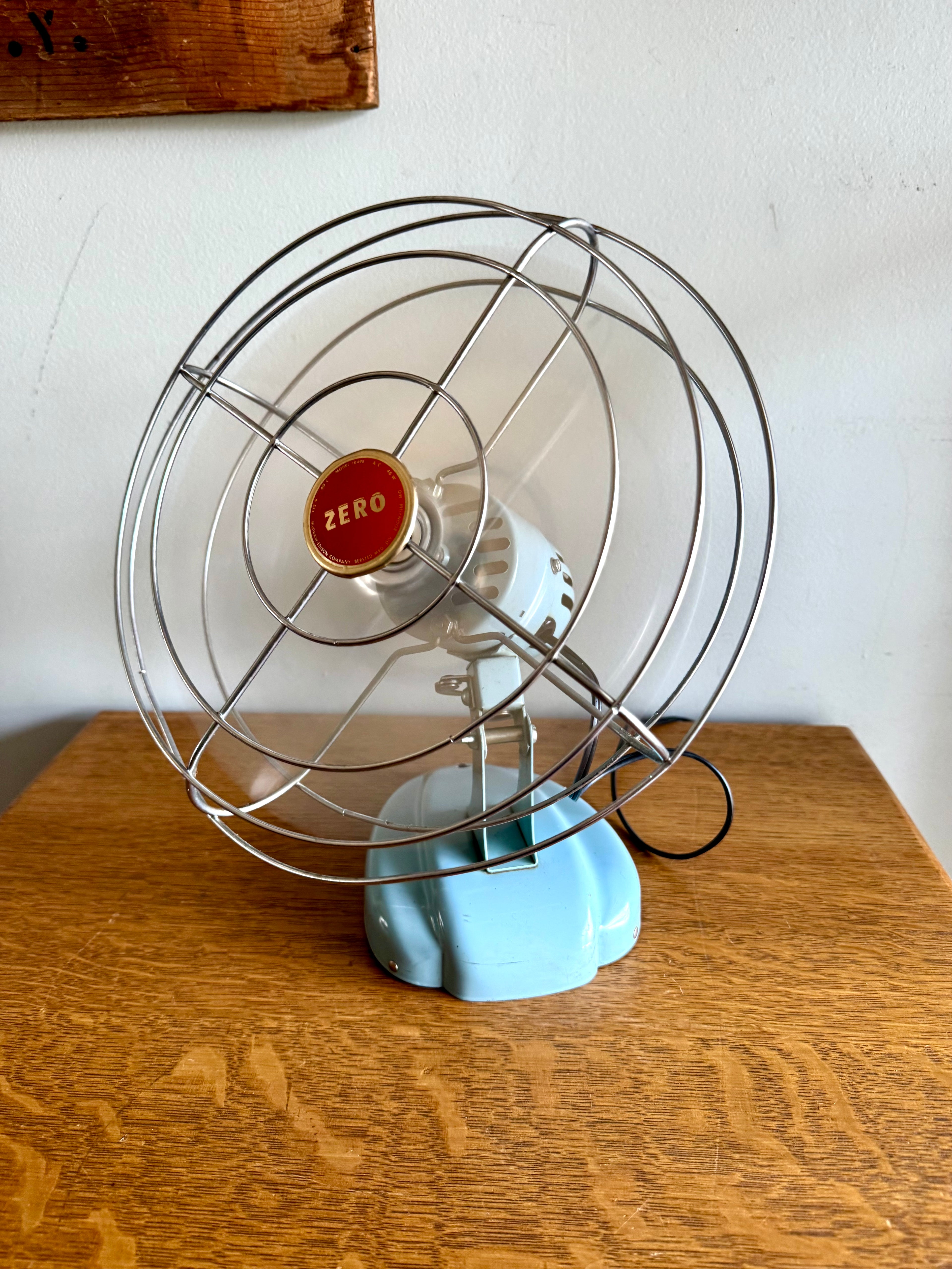Vtg Aqua Blue McGraw-Edison Zero Oscillating Fan | Turquoise Zero Oscillating Single Speed Fan