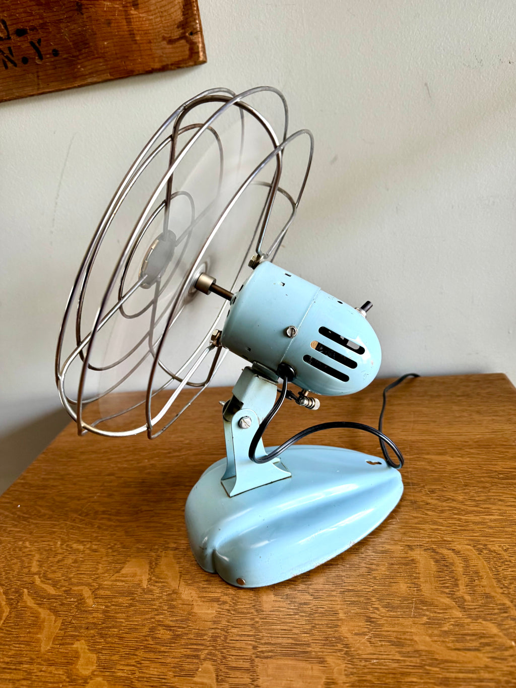 Vtg Aqua Blue McGraw-Edison Zero Oscillating Fan | Turquoise Zero Oscillating Single Speed Fan
