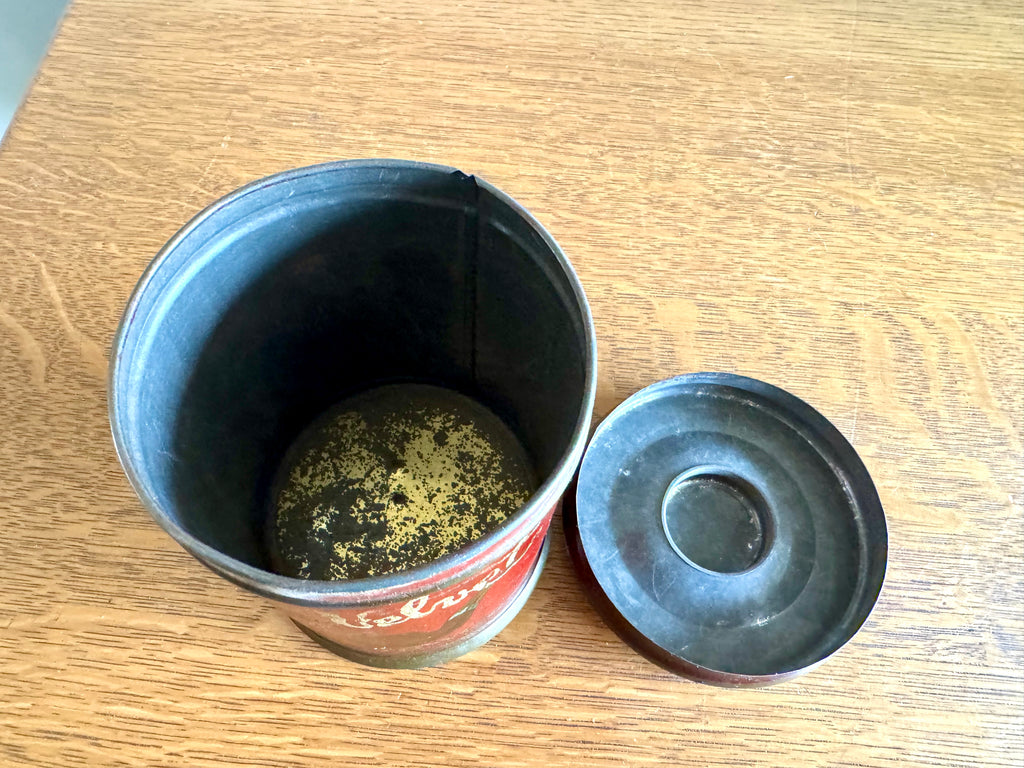 Rare Antique Velvet Pipe And Cigarette Tobacco Round Tin w/Lid | Liggett & Myers Velvet in Smoke Logo | Vtg Pipe Tobacco Can