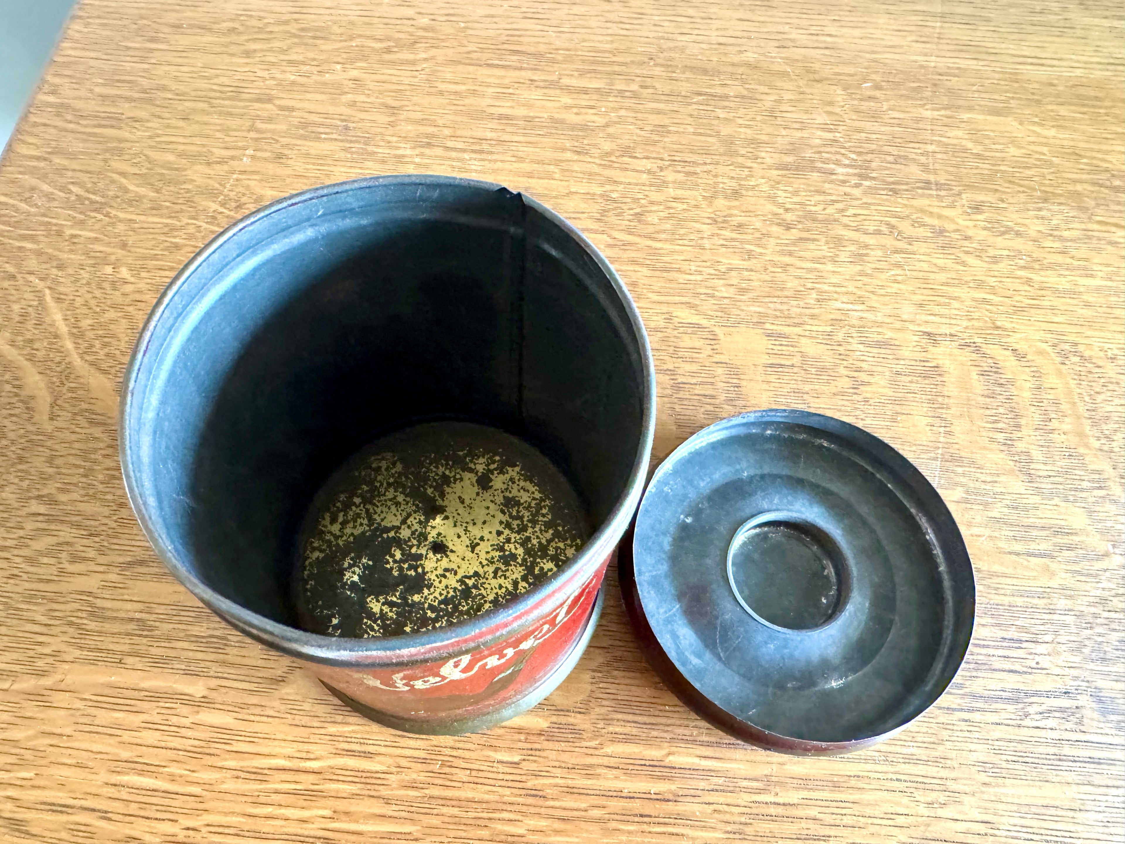 Rare Antique Velvet Pipe And Cigarette Tobacco Round Tin w/Lid | Liggett & Myers Velvet in Smoke Logo | Vtg Pipe Tobacco Can