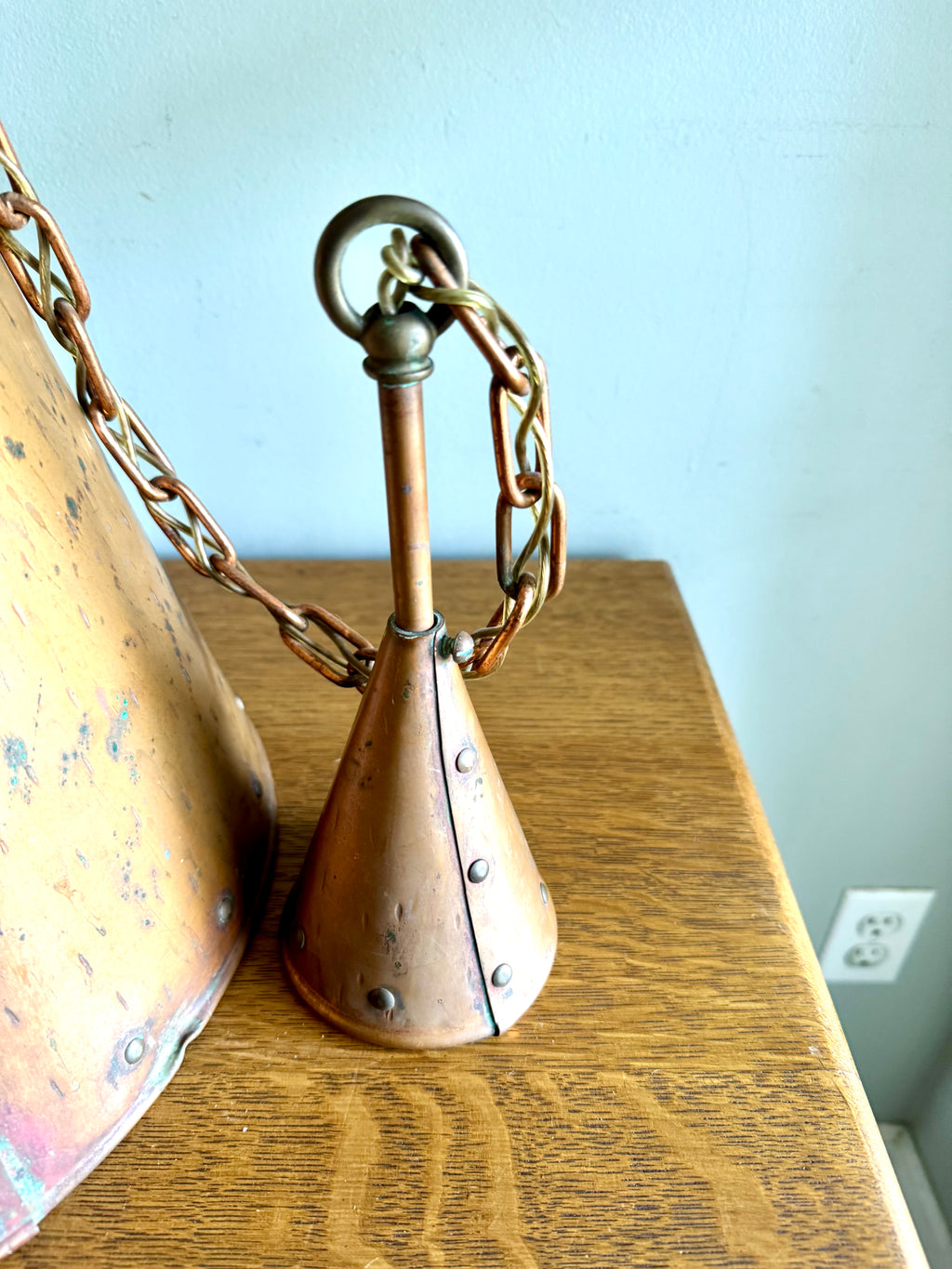 1960's Copper Cone Pendant Lamp | TH. Valentiner Copenhagen Copper Pendant Lamp