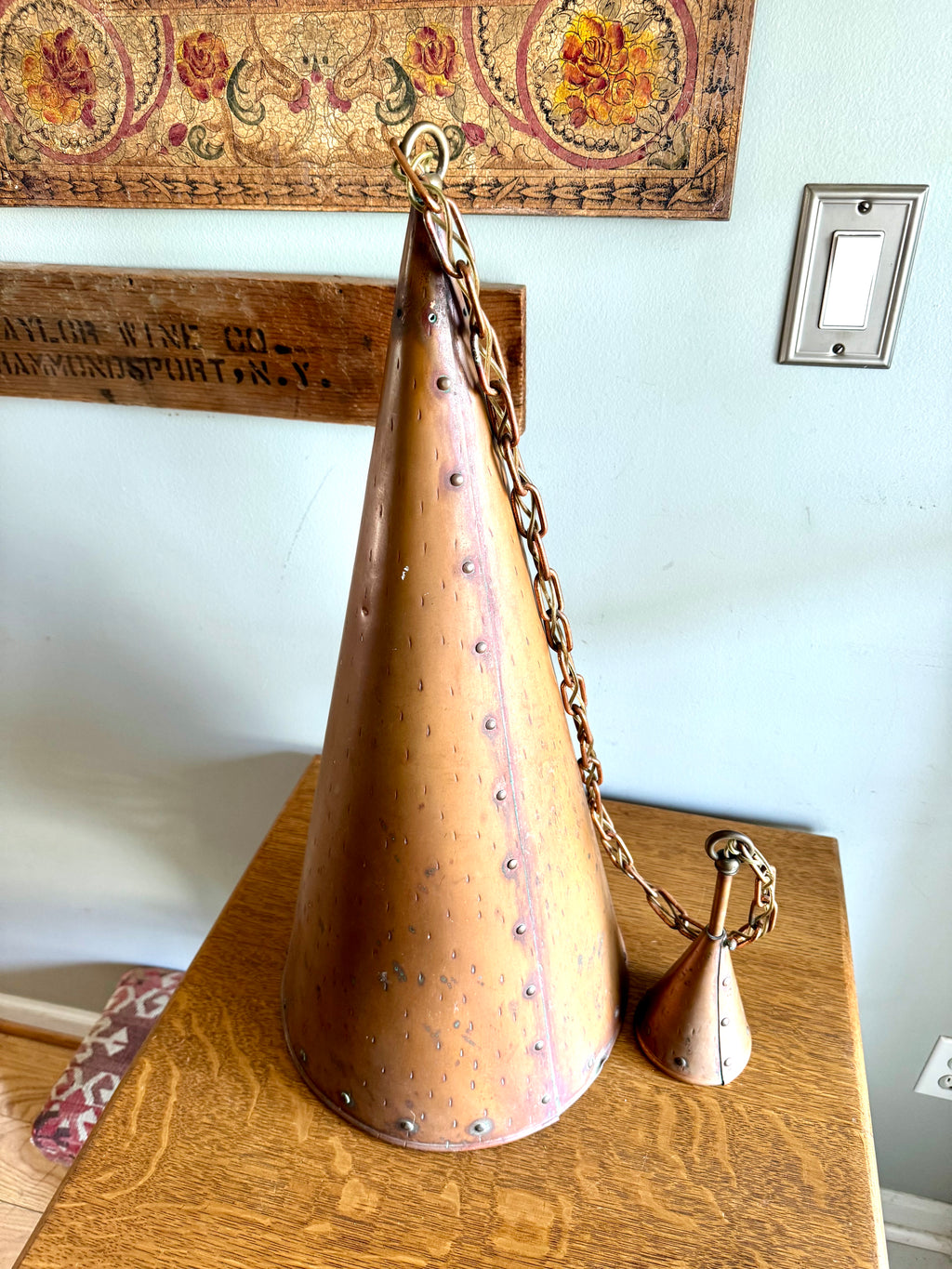 1960's Copper Cone Pendant Lamp | TH. Valentiner Copenhagen Copper Pendant Lamp