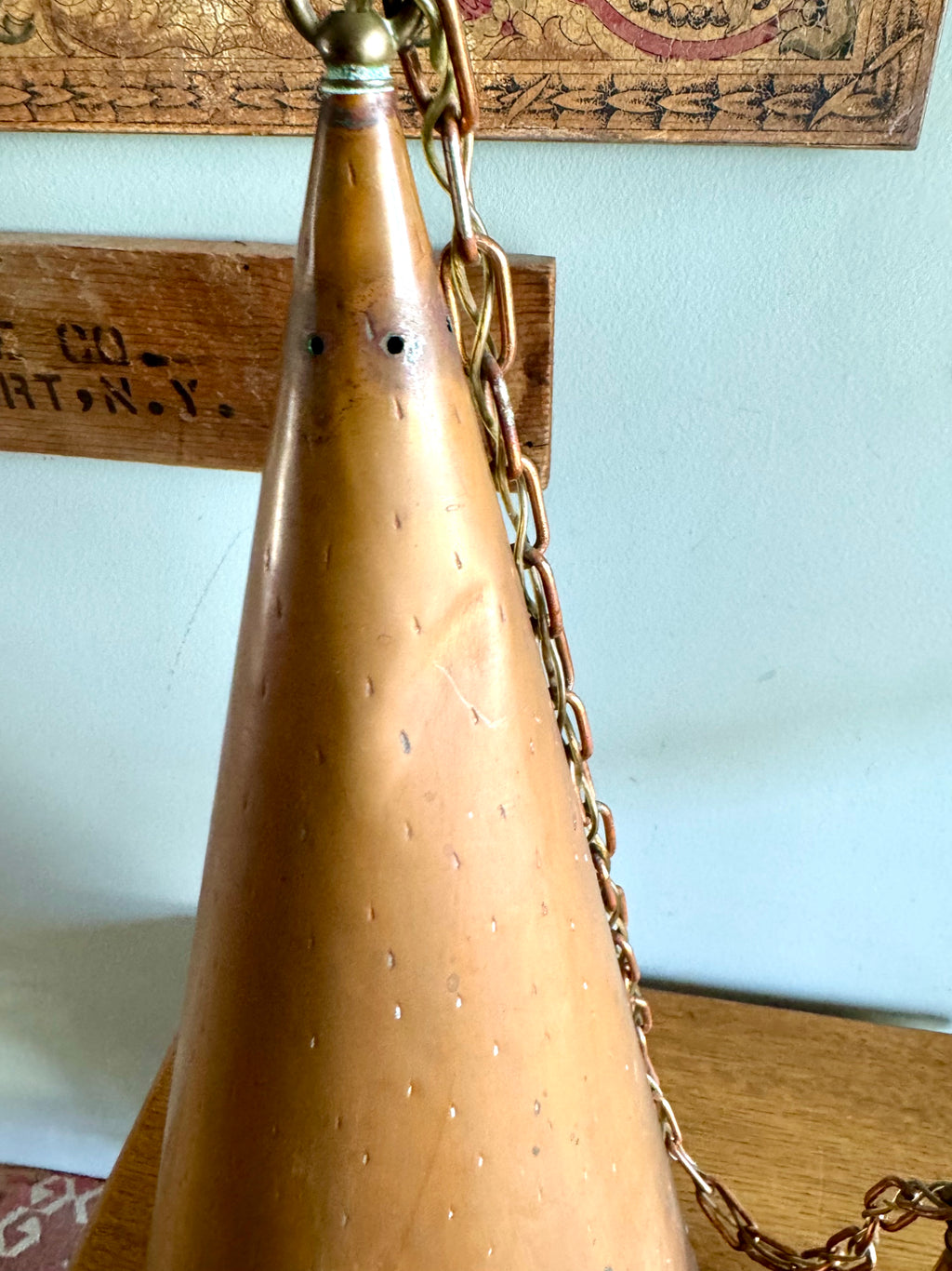 1960's Copper Cone Pendant Lamp | TH. Valentiner Copenhagen Copper Pendant Lamp