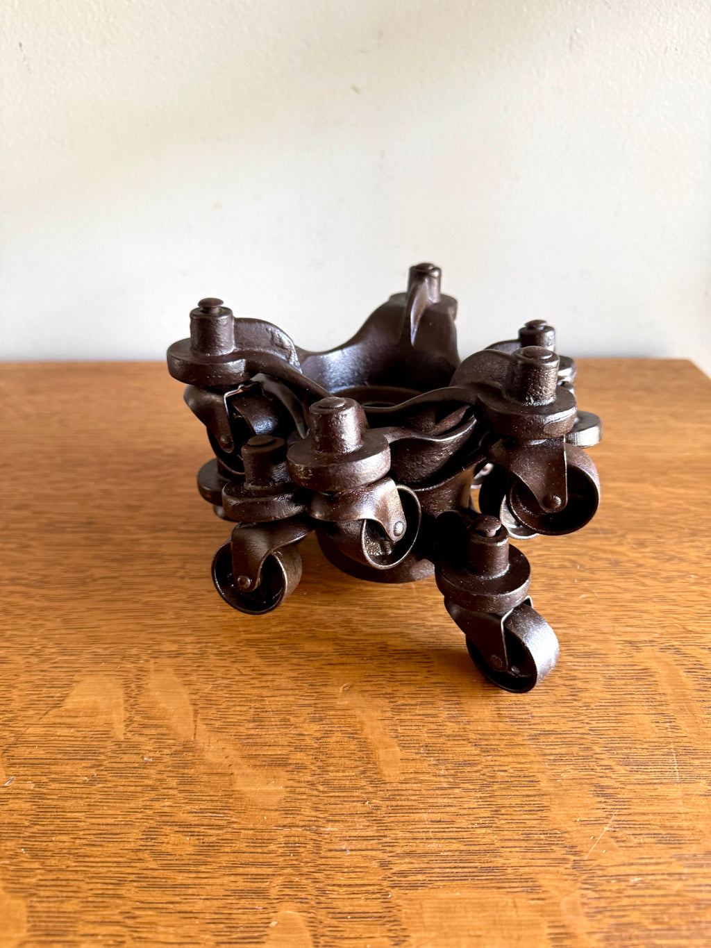 Antique Set of 4 MB Schenck Co. Moving Casters | Cast Iron Industrial Piano Movers