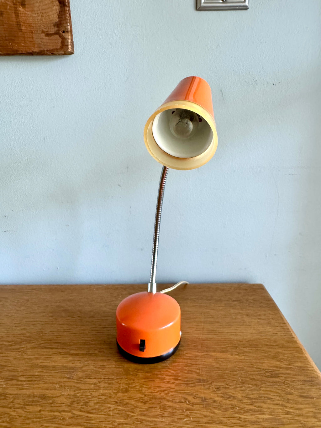 Vtg Orange MCM Penetray Corp. Gooseneck Lamp | Small Gooseneck Task Lamp