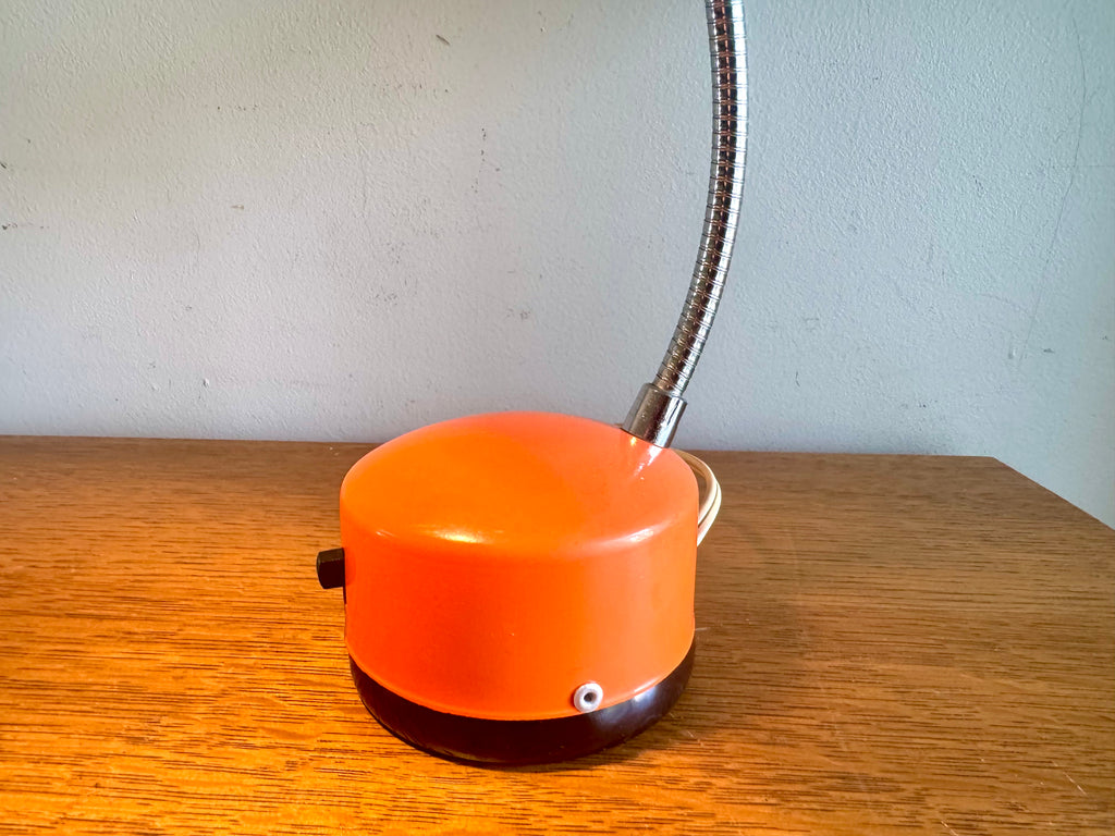 Vtg Orange MCM Penetray Corp. Gooseneck Lamp | Small Gooseneck Task Lamp