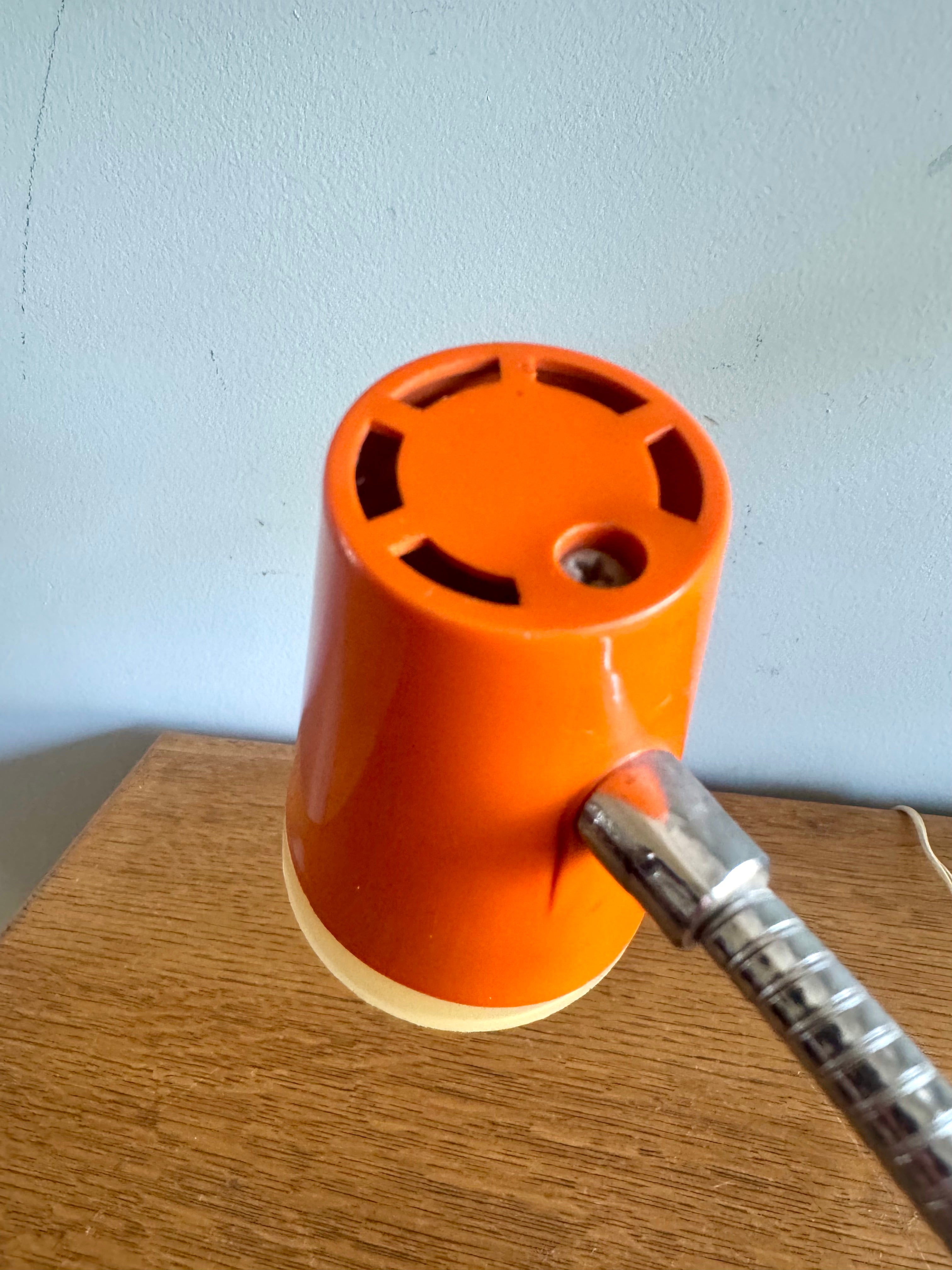 Vtg Orange MCM Penetray Corp. Gooseneck Lamp | Small Gooseneck Task Lamp