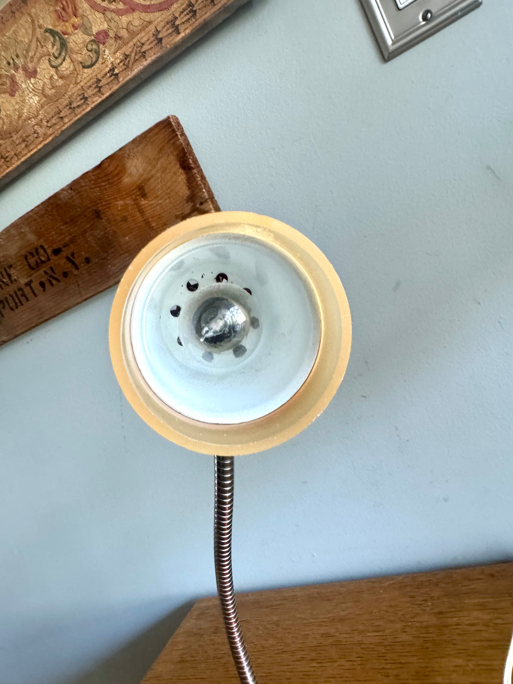 Vtg Orange MCM Penetray Corp. Gooseneck Lamp | Small Gooseneck Task Lamp