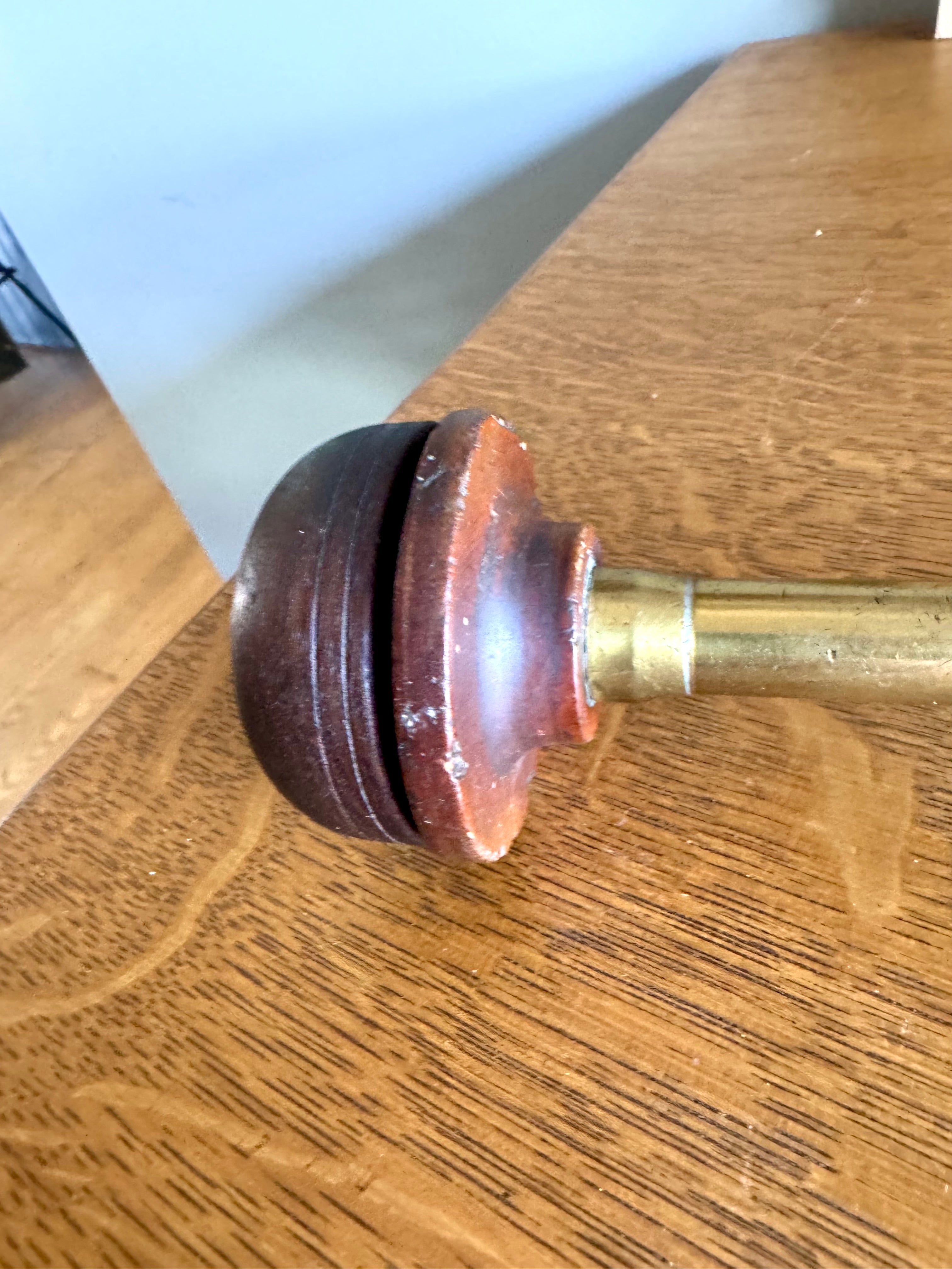 Antique Rosewood and Brass A.H. Reid Push Drill with Set of Bits