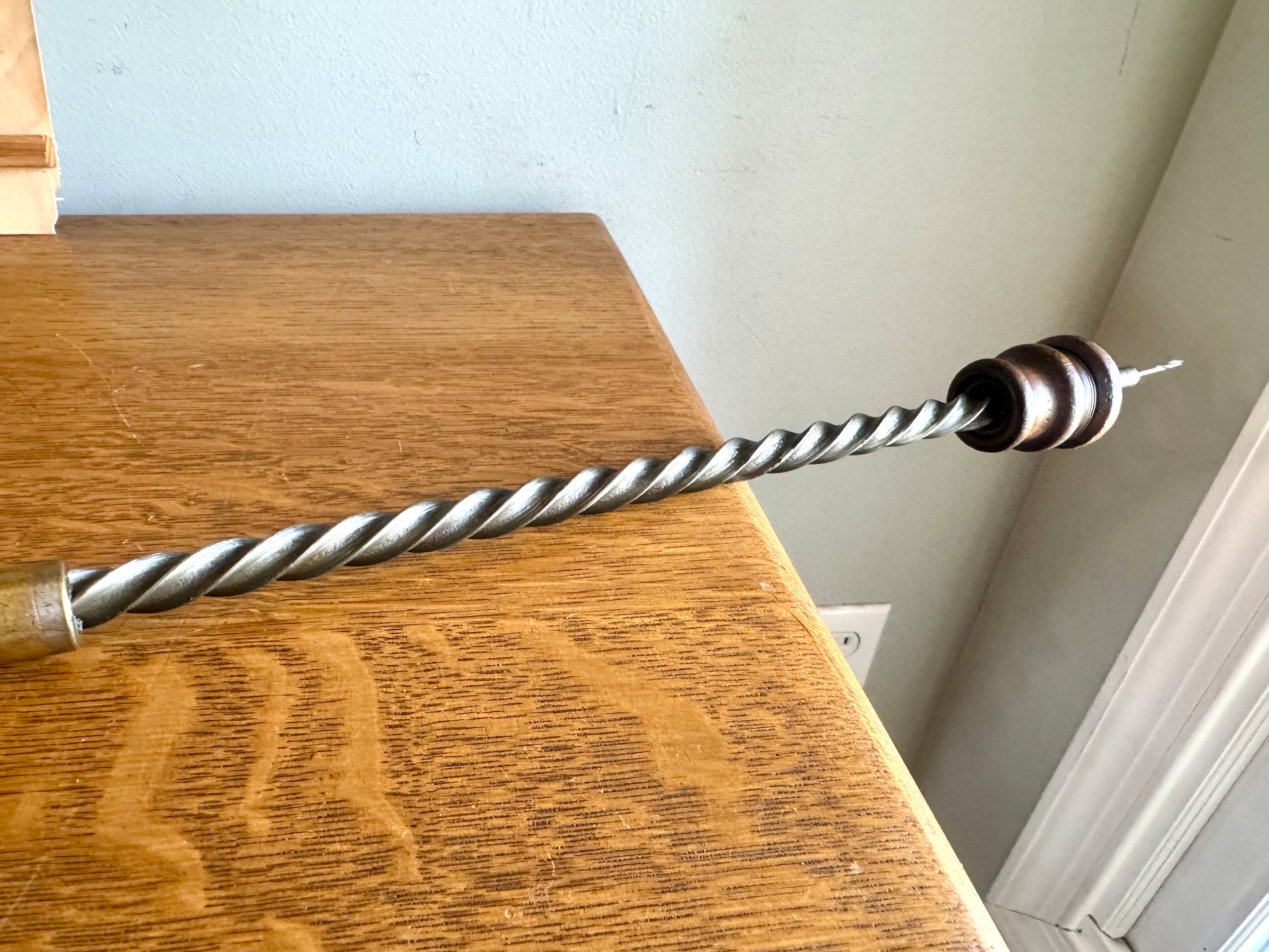 Antique Rosewood and Brass A.H. Reid Push Drill with Set of Bits