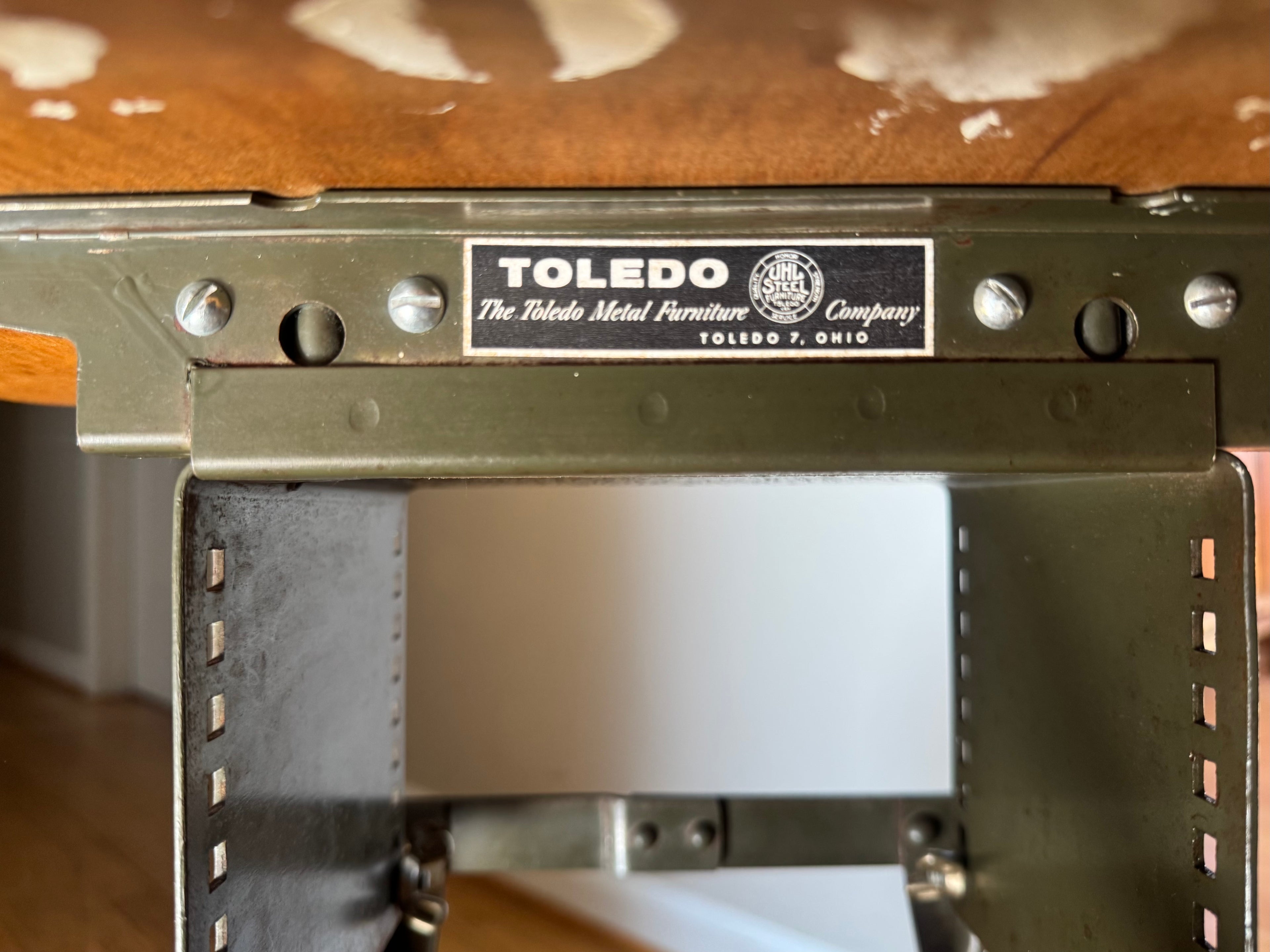 Vtg Metal Industrial Adjustable Drafting Chair | Toledo Industrial Chair