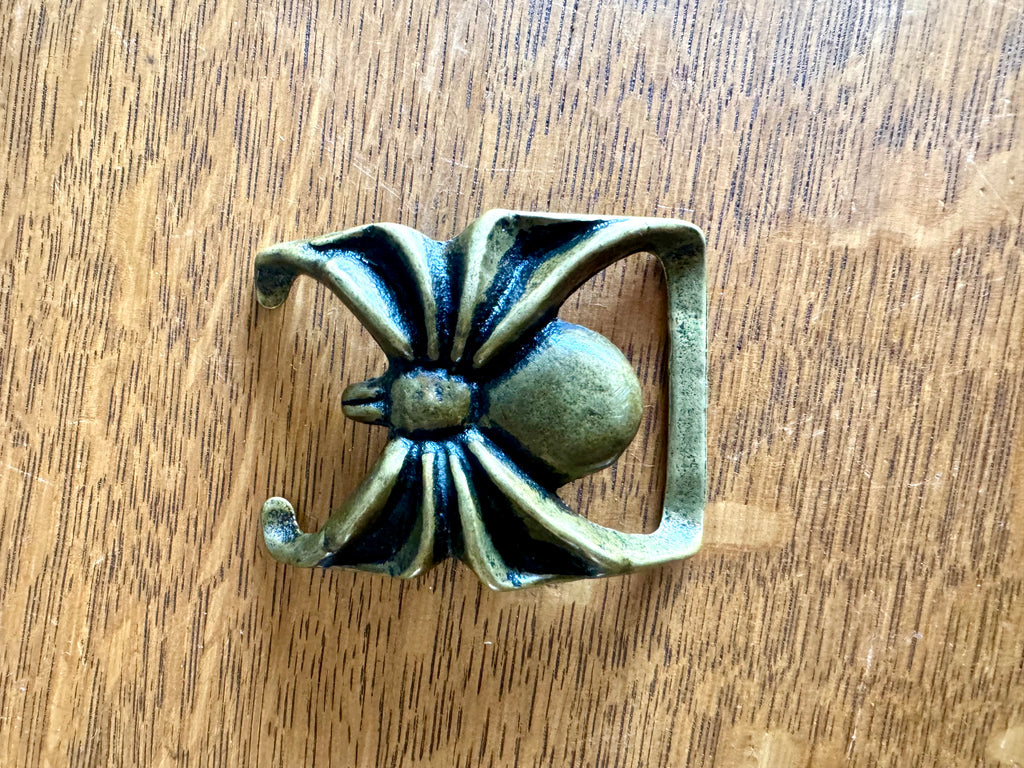 Vtg Solid Brass 70's Spide Belt Buckle | Spider Brass Belt Buckle