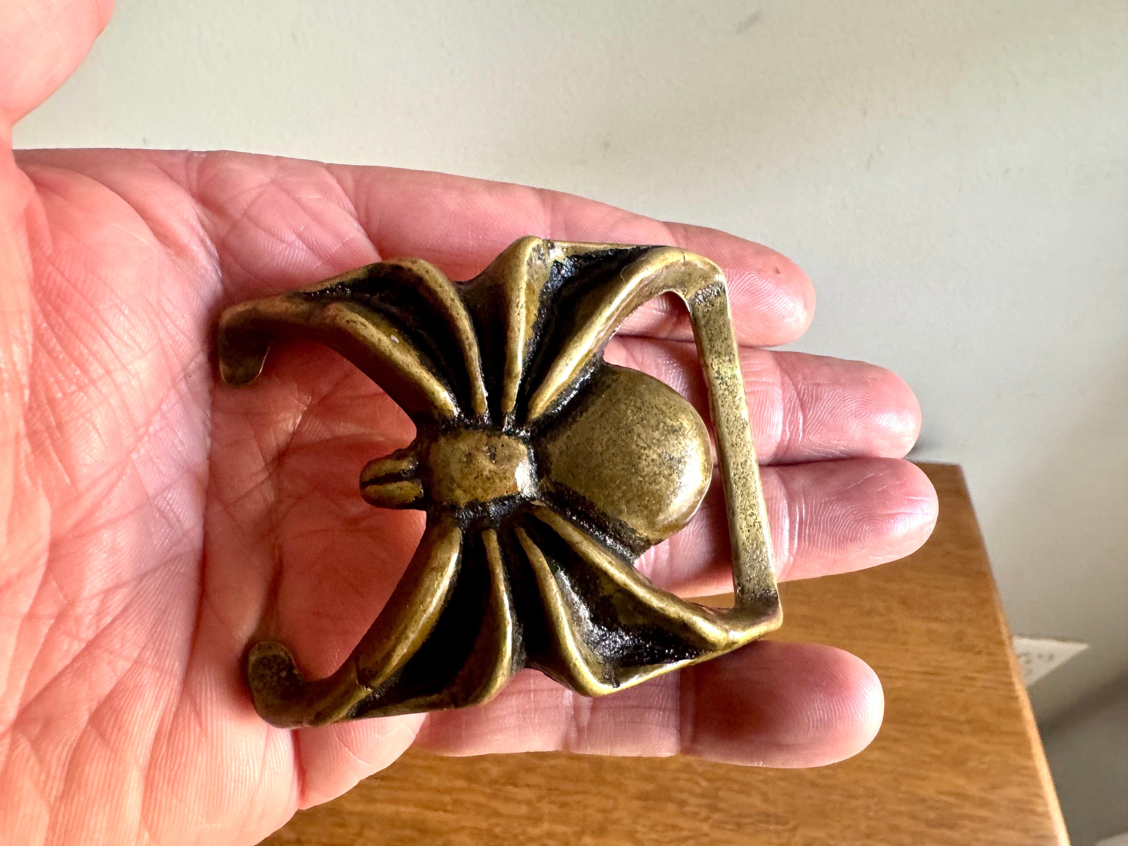 Vtg Solid Brass 70's Spide Belt Buckle | Spider Brass Belt Buckle