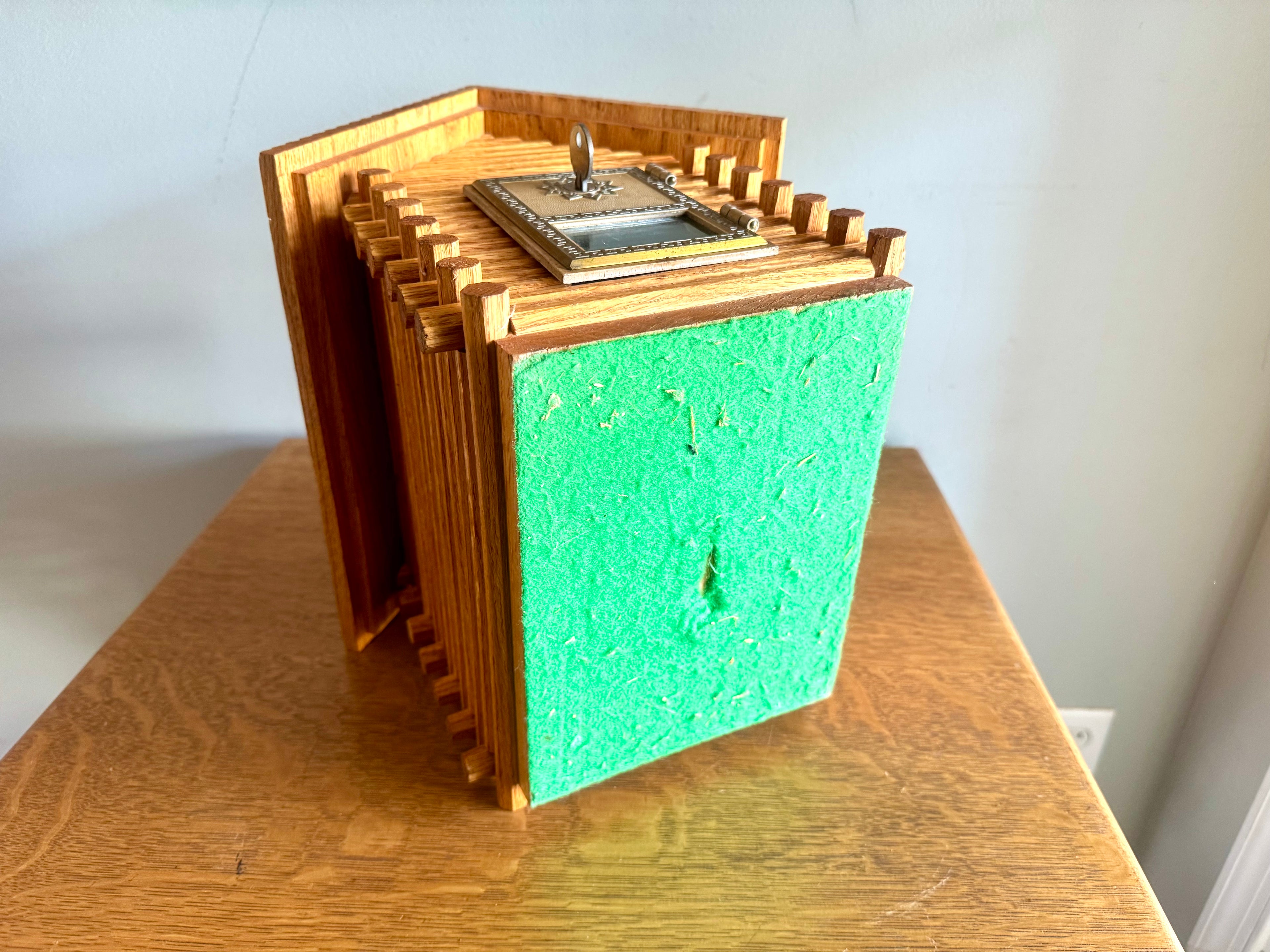 Large Wood Log Cabin Piggy Bank With Post Office Box Door | Log Cabin Bank With Locking Door