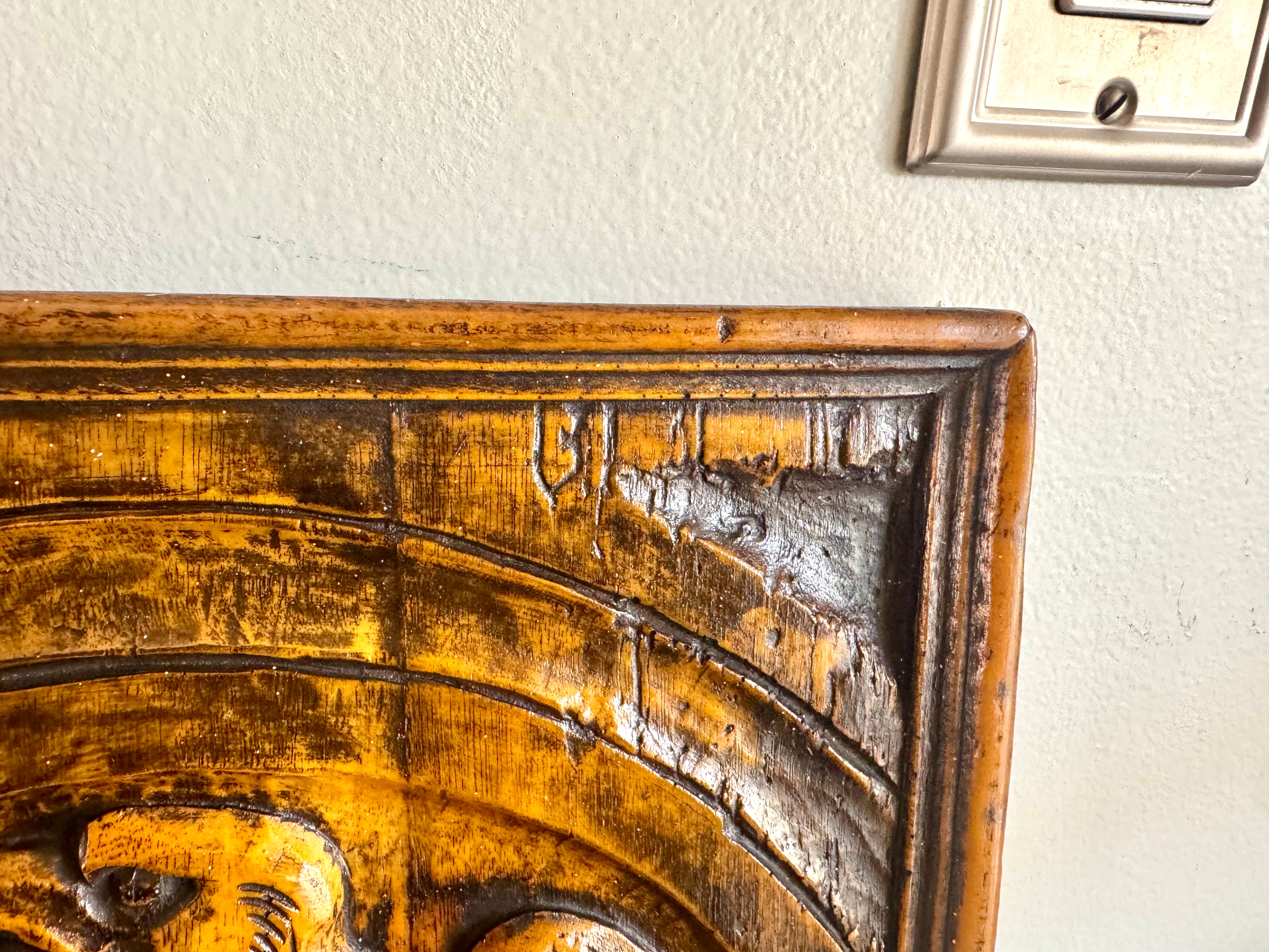 Vtg Eagle Plaque Wall Hanging | Faux Wood Eagle Carving