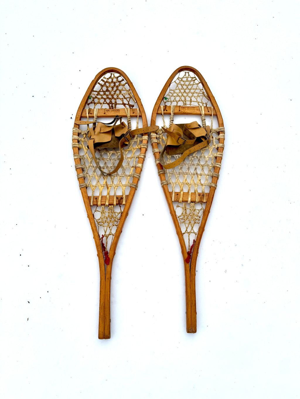 Vtg Wooden Kabir Kouba Snowshoes | Made In Canada Pair of Snowshoes 37 1/2" x 10 1/2"
