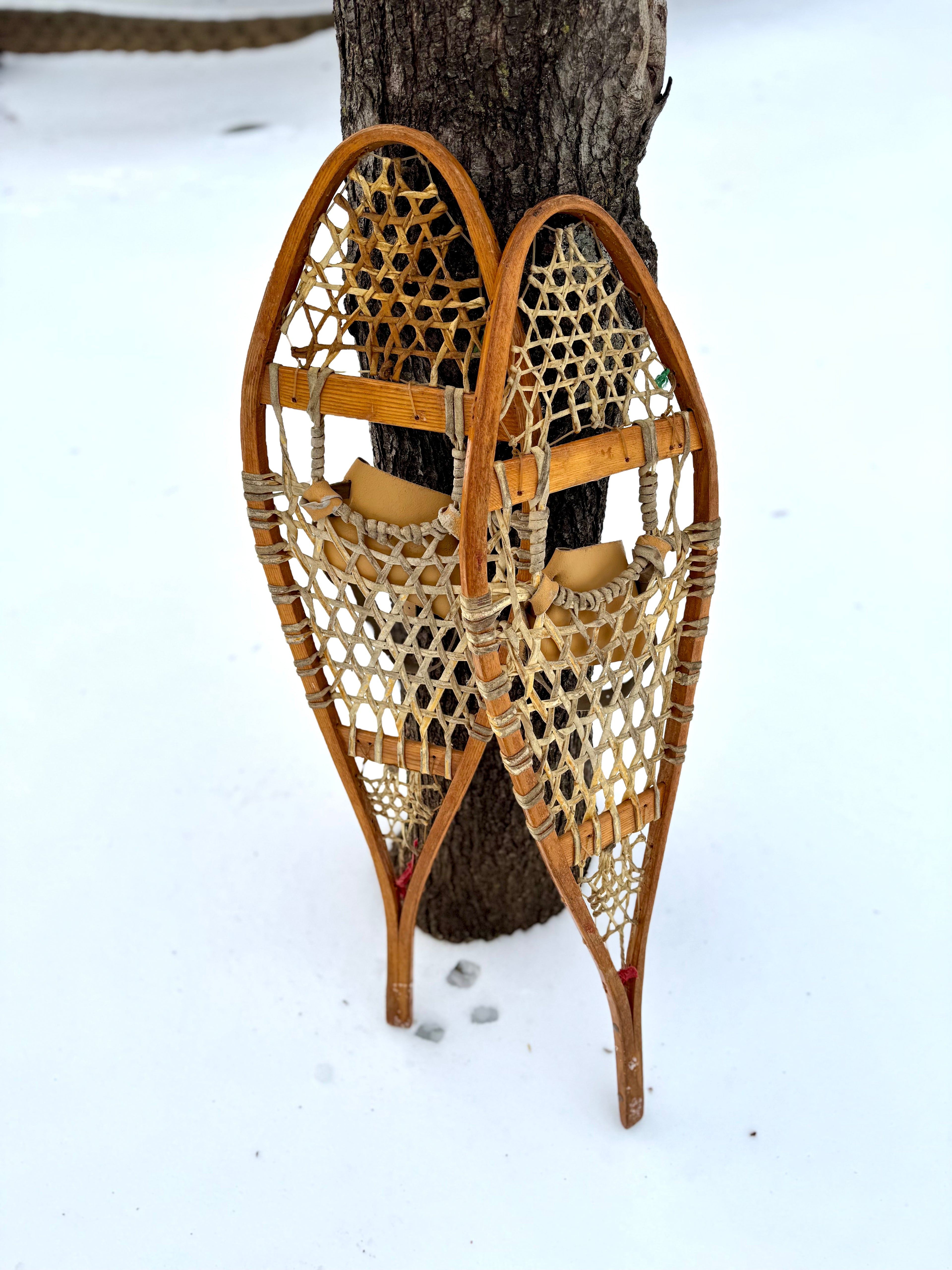 Vtg Wooden Kabir Kouba Snowshoes | Made In Canada Pair of Snowshoes 37 1/2" x 10 1/2"