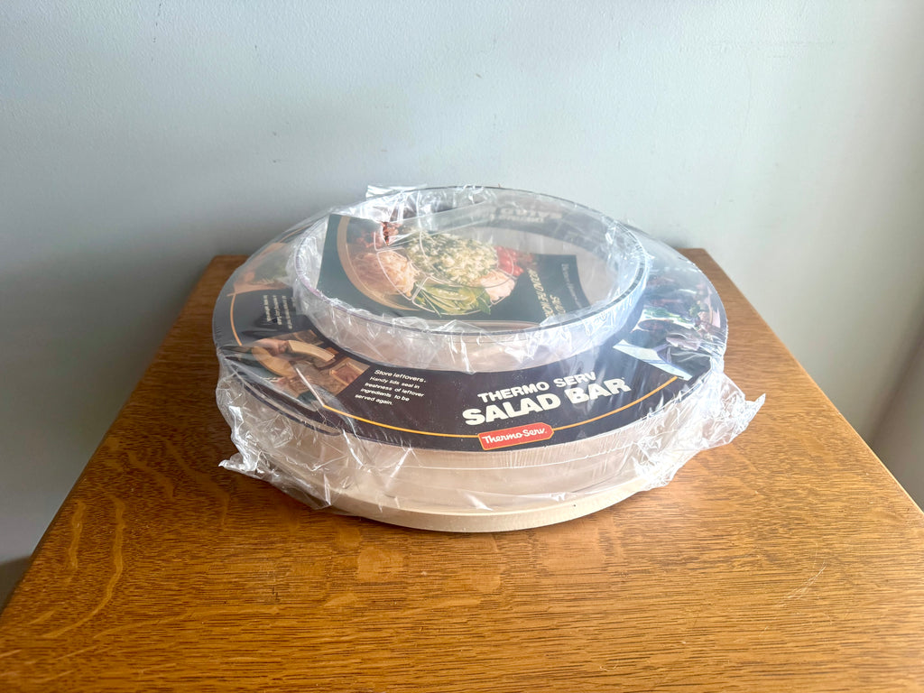 Vtg NOS Thermo Serv Lazy Susan Salad Bar | Taco Bar Carousel Condiment Bowls with Lids