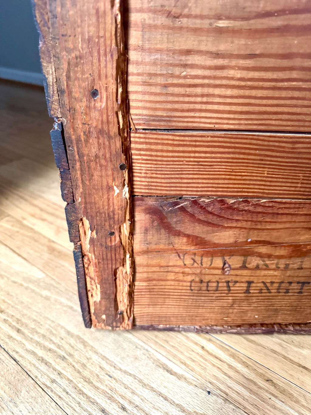 Antique Large Wood Dannemiller's Roasted Coffee Crate | 100lbs Roasted Coffee Crate W/lid