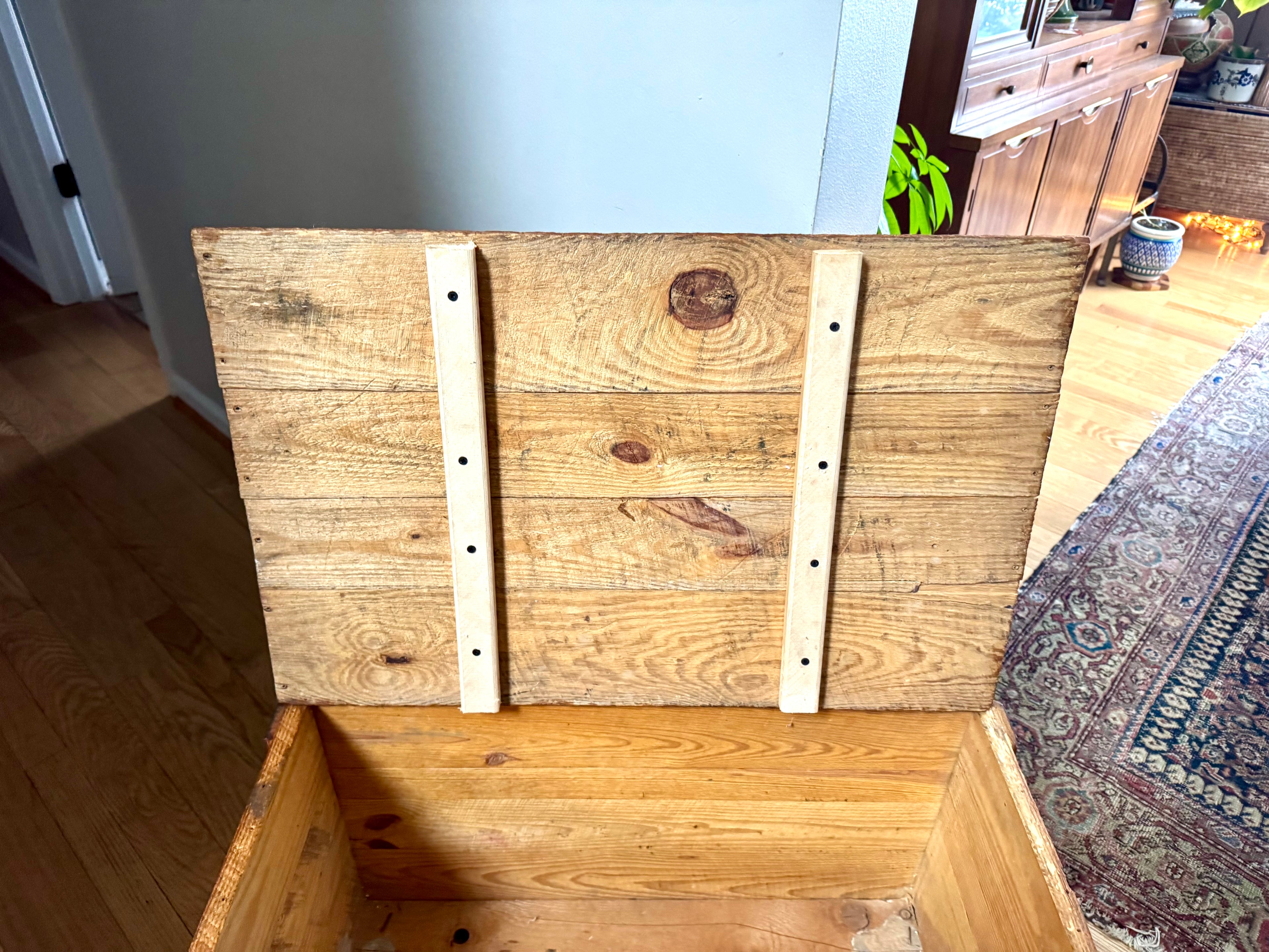 Antique Large Wood Dannemiller's Roasted Coffee Crate | 100lbs Roasted Coffee Crate W/lid