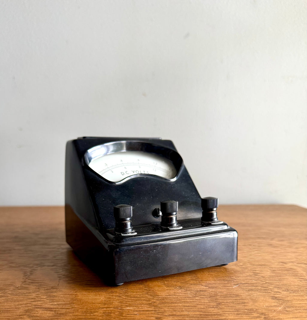 Vintage Welch Scientific Co. D.C. Volt Meter | Black Bakelite Welch Scientific Co Volt Meter | Industrial Lab Equipment Voltmeter