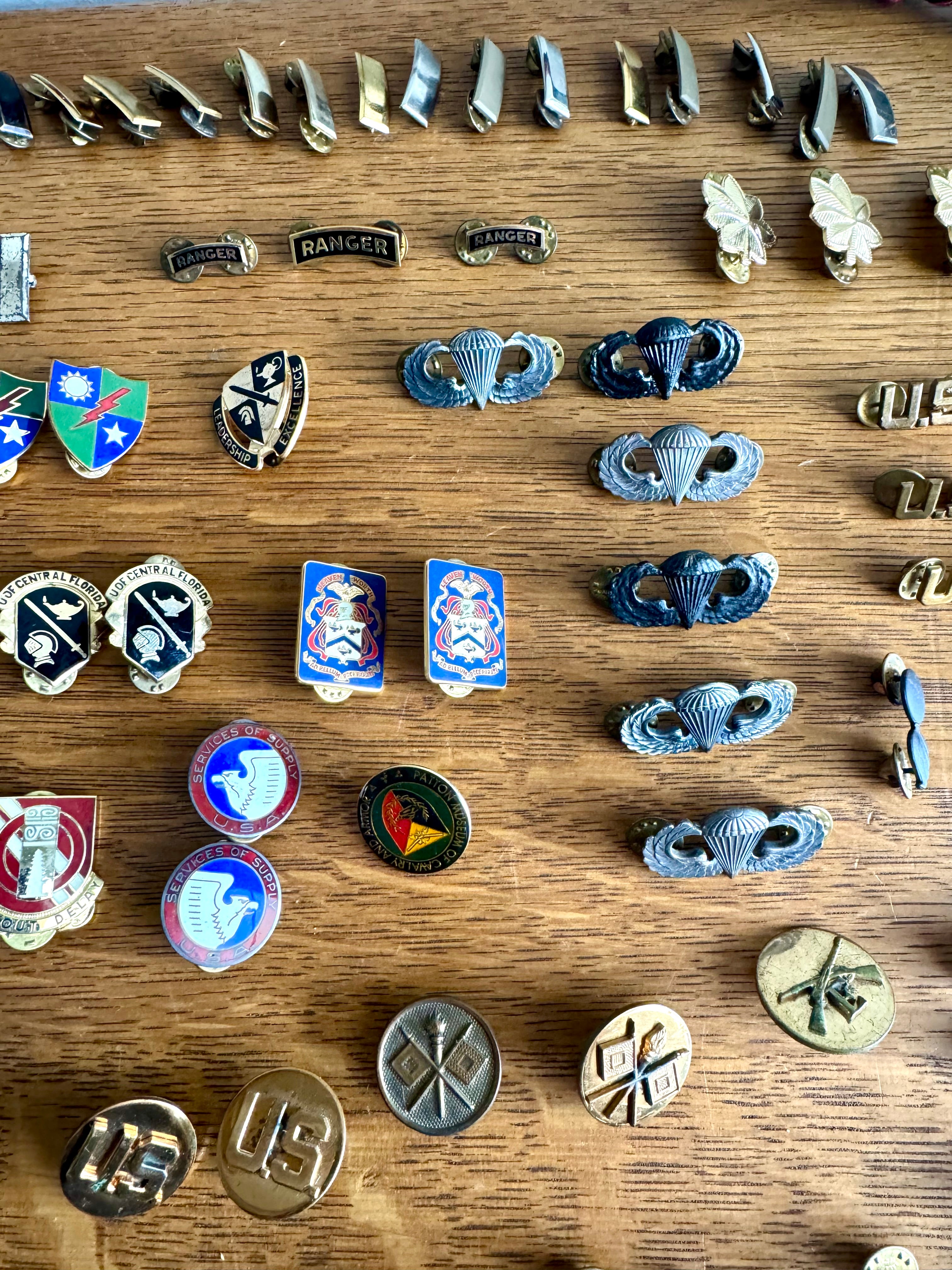 Vtg Lot of Military Pins, Medals, Ribbons, Ranks Etc.. | Ranger Military Pins and Metals
