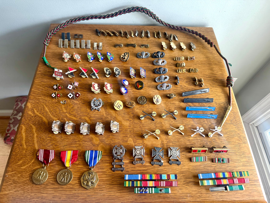 Vtg Lot of Military Pins, Medals, Ribbons, Ranks Etc.. | Ranger Military Pins and Metals