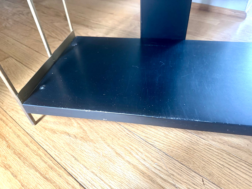 Mid Century Modern Bistro Shelving | Black and Gold MCM Shelving Unit