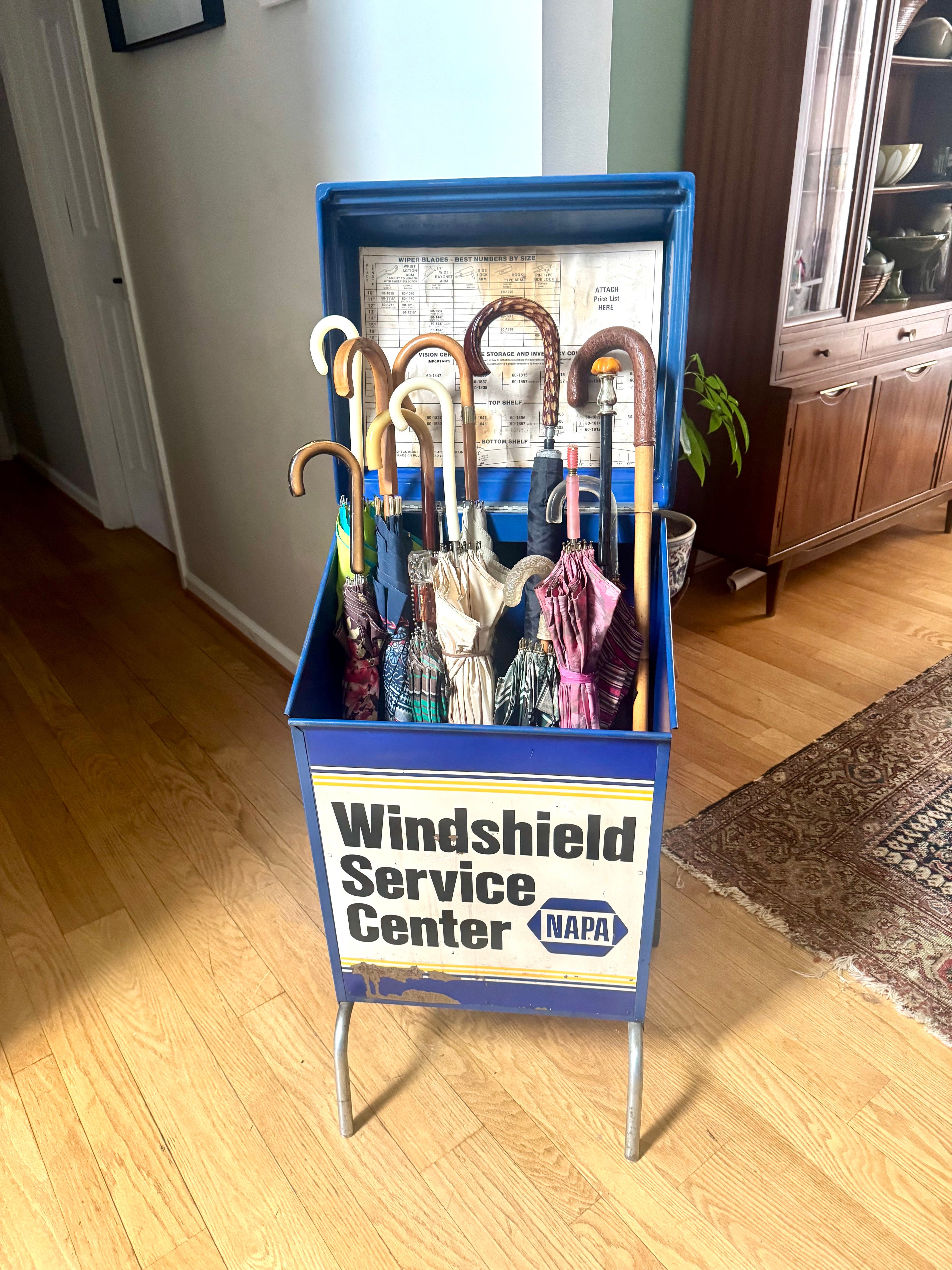 Vtg Napa Windshield Wiper Blade Service Cart | Industrial Umbrella Stand