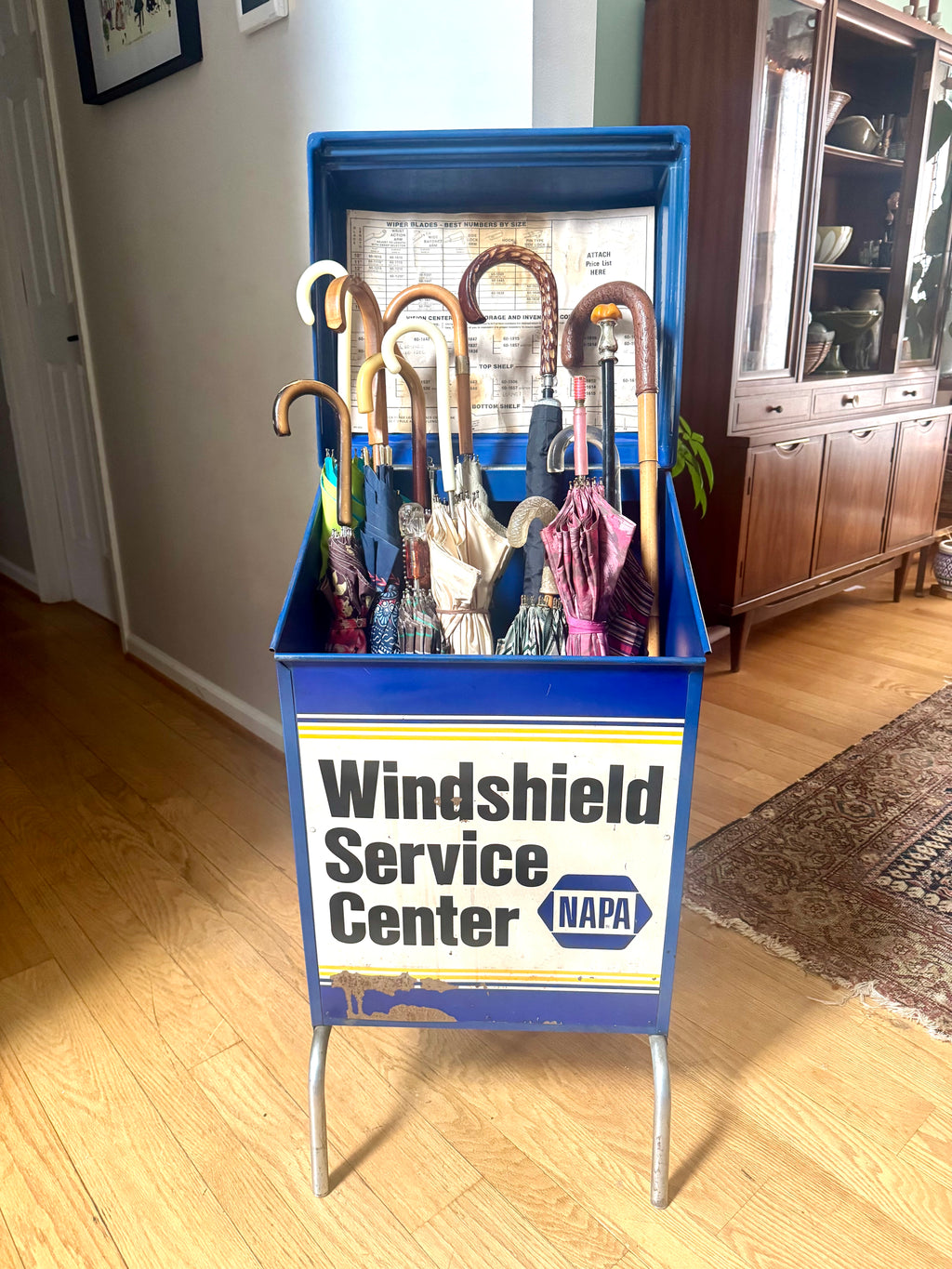 Vtg Napa Windshield Wiper Blade Service Cart | Industrial Umbrella Stand