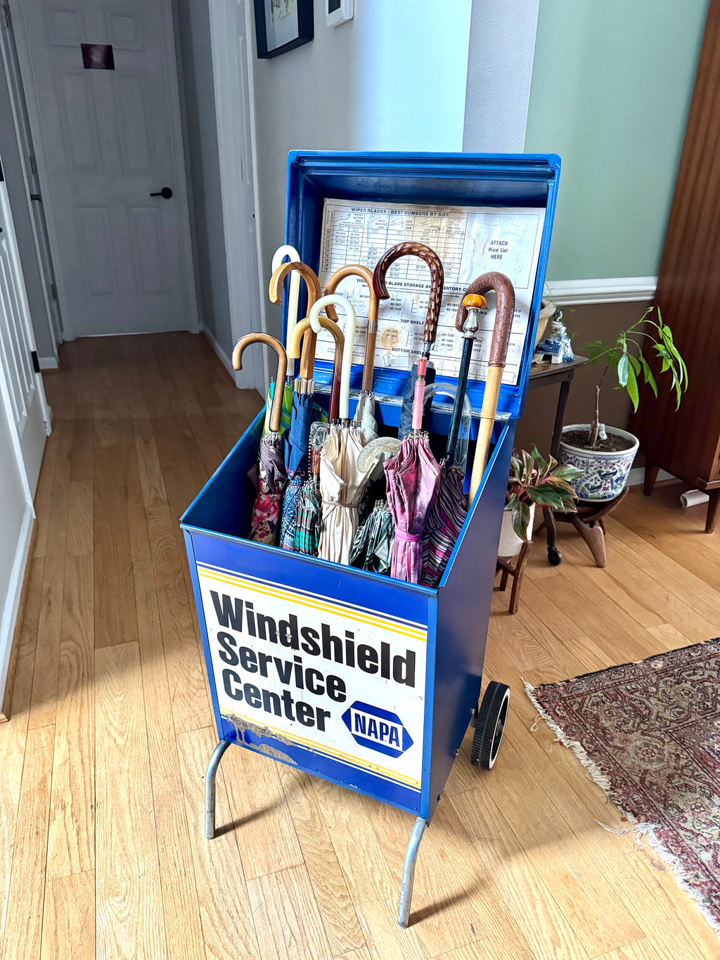Vtg Napa Windshield Wiper Blade Service Cart | Industrial Umbrella Stand